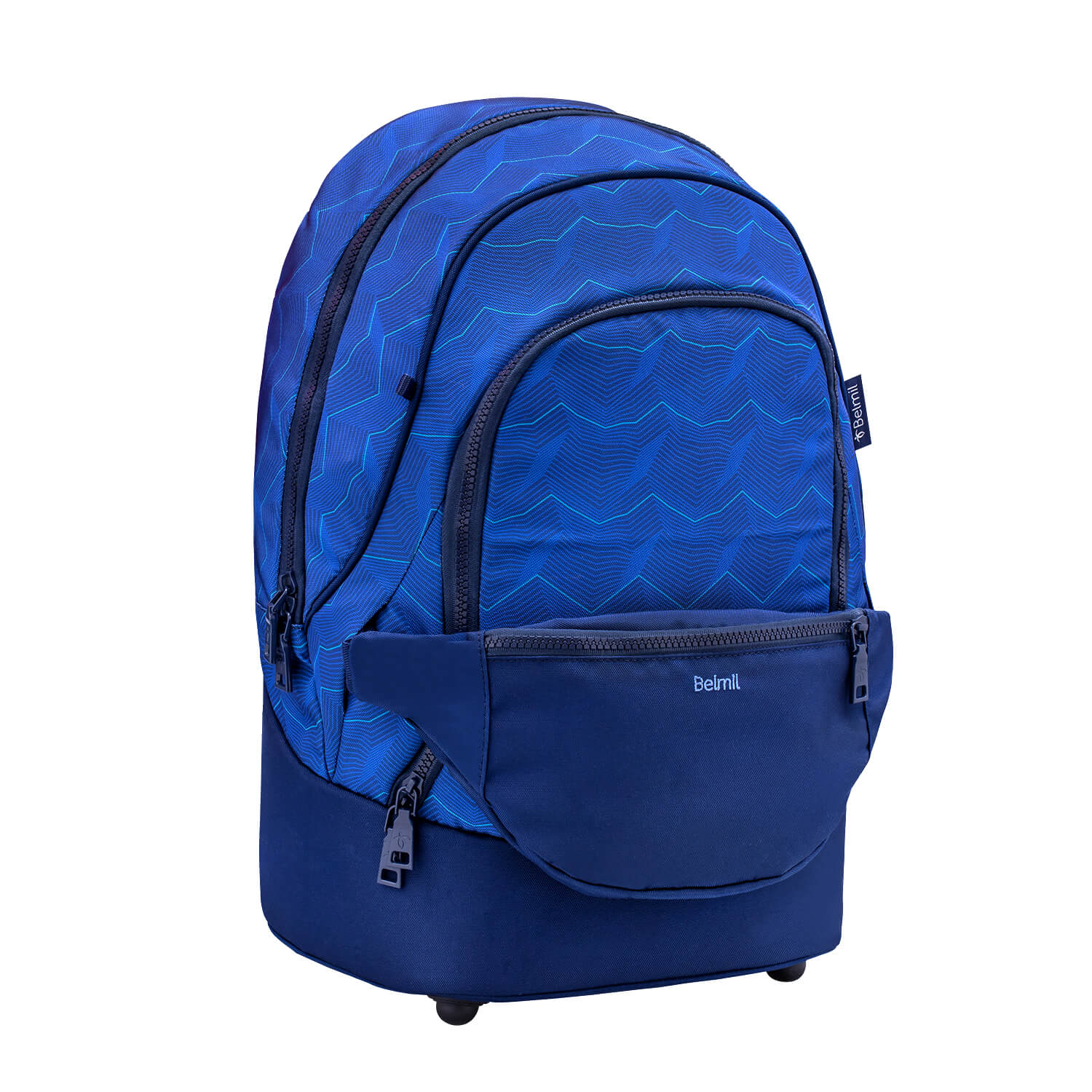 Premium Backpack & Fanny Pack Estate Blue Schoolbag 2pcs.