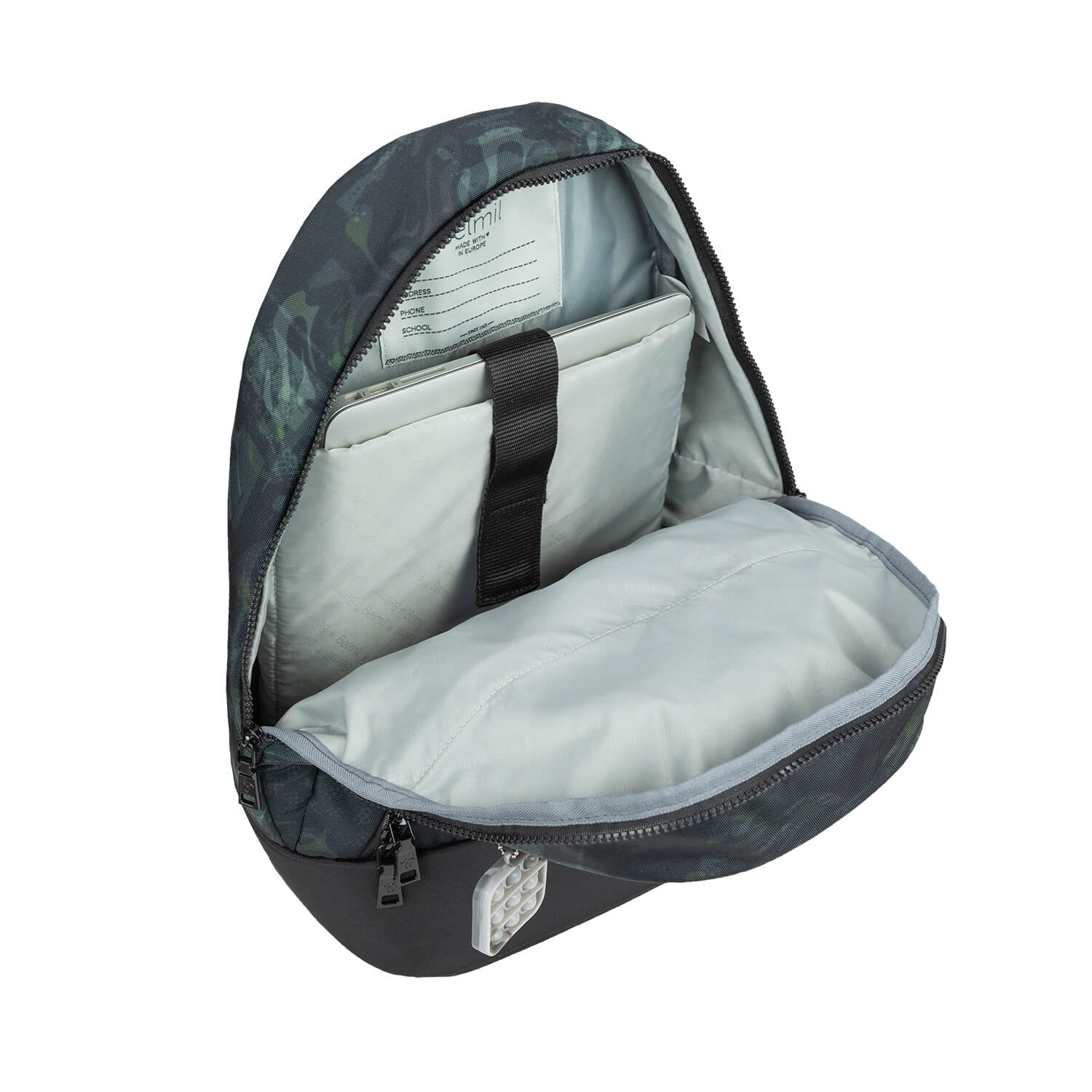 Premium Backpack & Fanny Pack Grey Stone Schoolbag 2pcs.