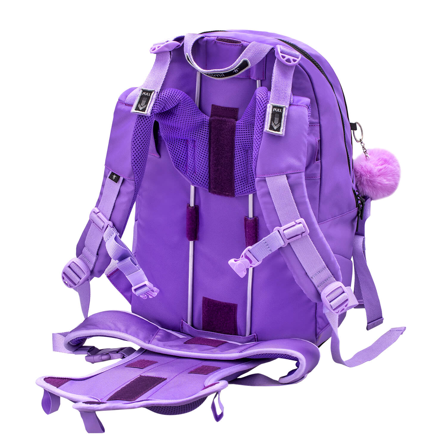 Premium Backpack & Fanny Pack Tulip Purple Schoolbag 2pcs.