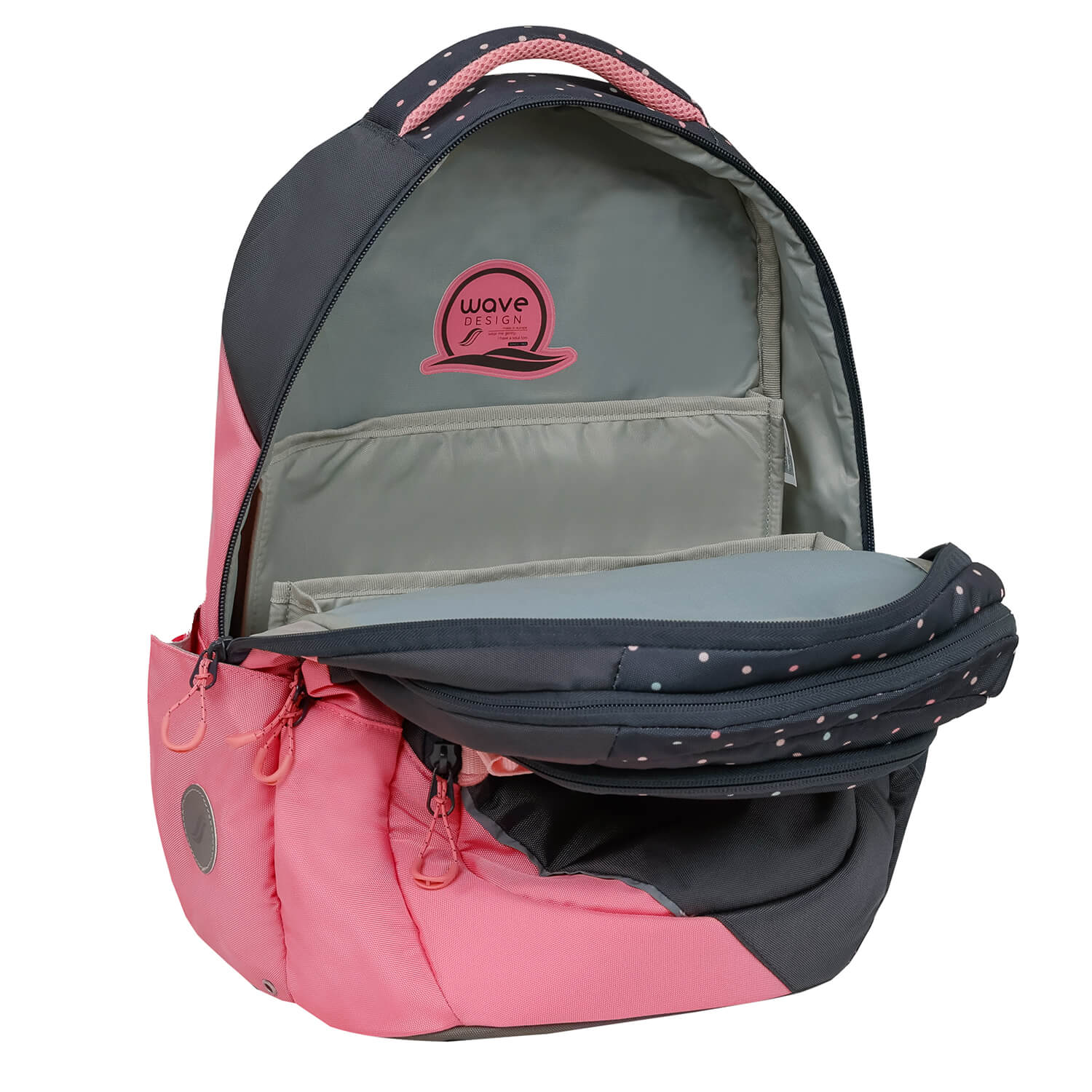 Wave Prime Dots Pinky Schulrucksack