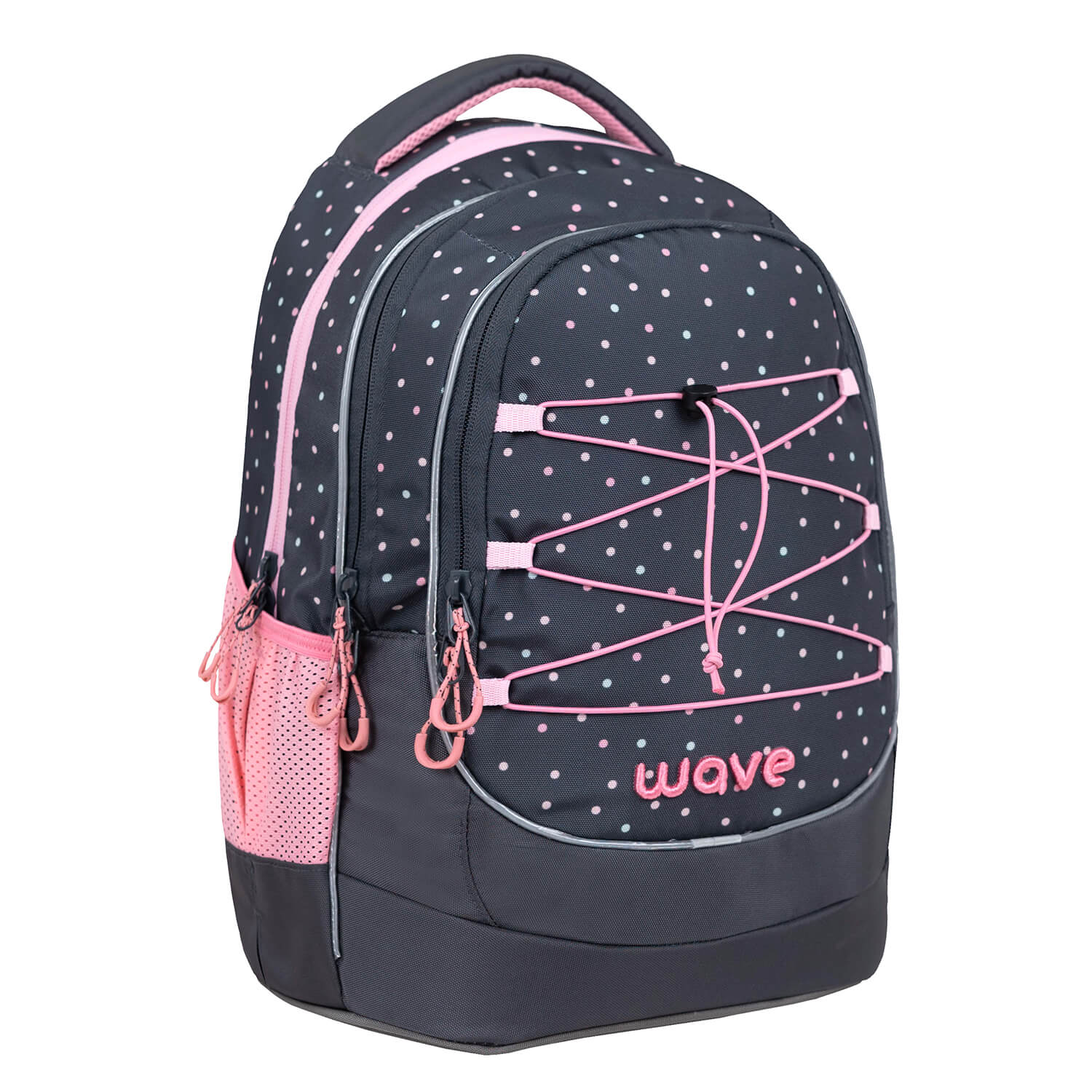 Wave Boost Dots Pinky school backpack