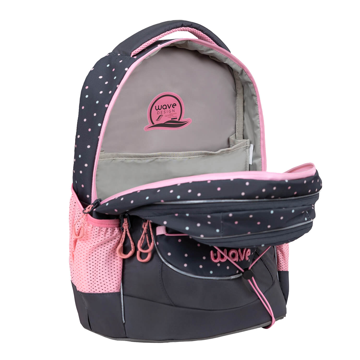 Wave Boost Dots Pinky school backpack