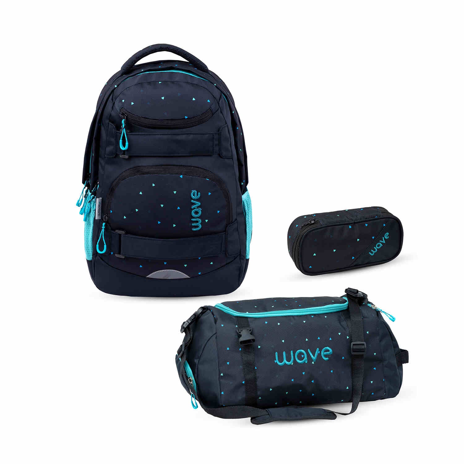 Wave Infinity Move Dots Aurora Schulrucksack Set 3 tlg.