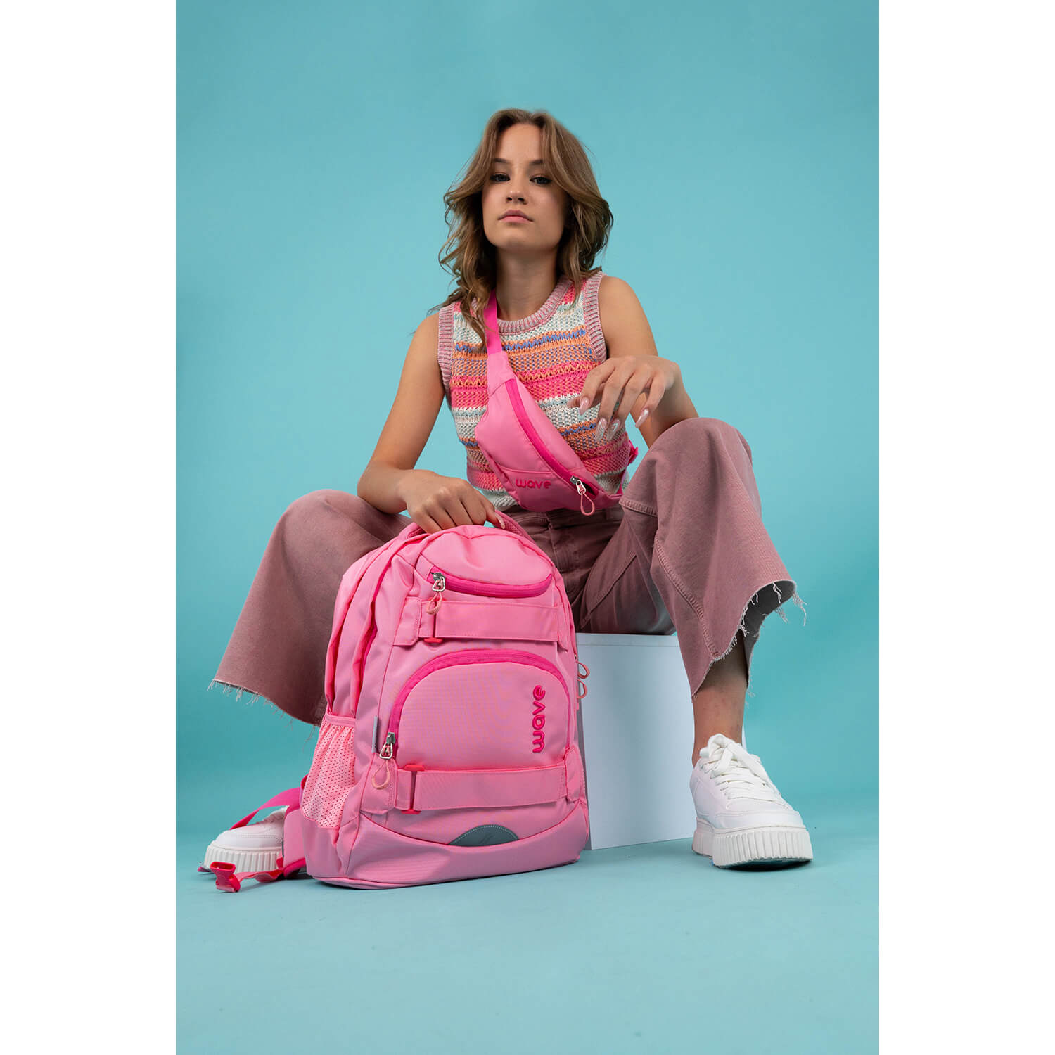 Wave Infinity Move Puder Rose Schulrucksack