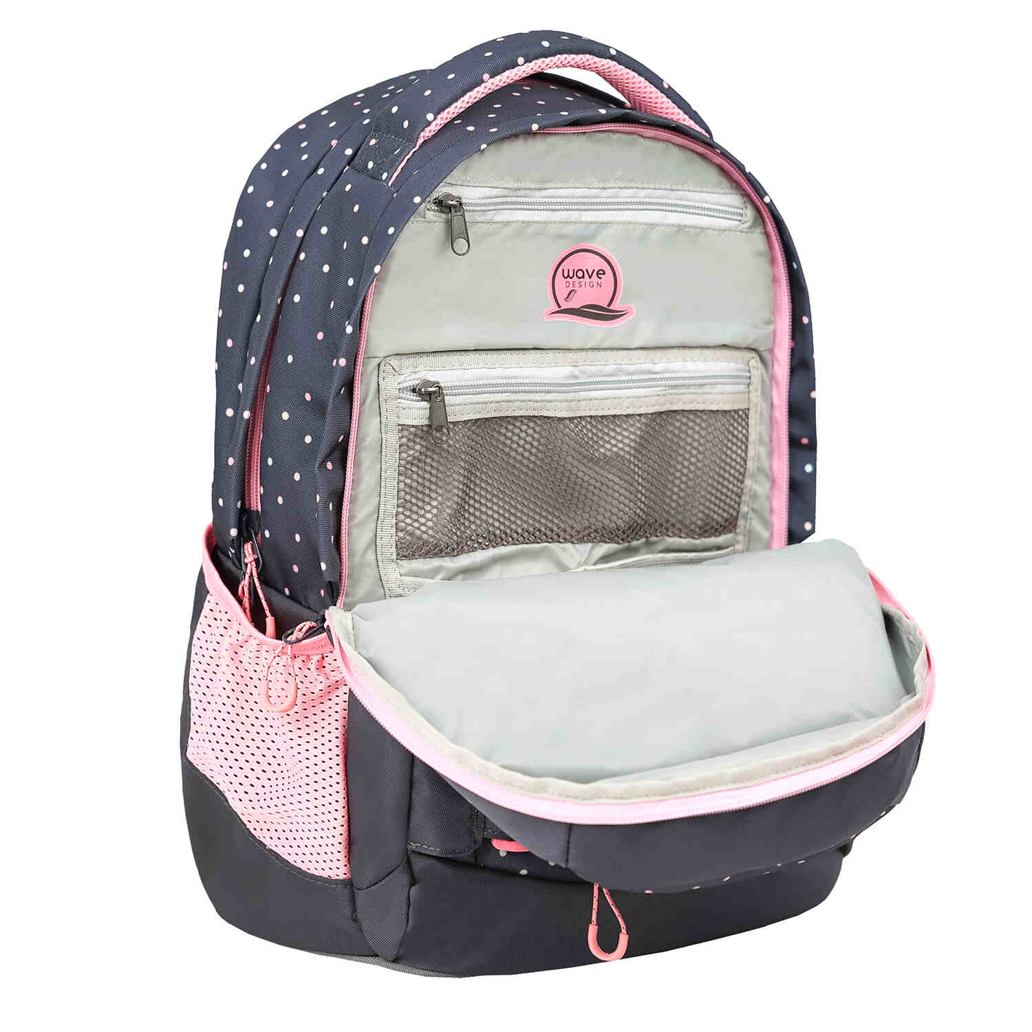 Wave Infinity Move Dots Pinky Schulrucksack Set 2 tlg.