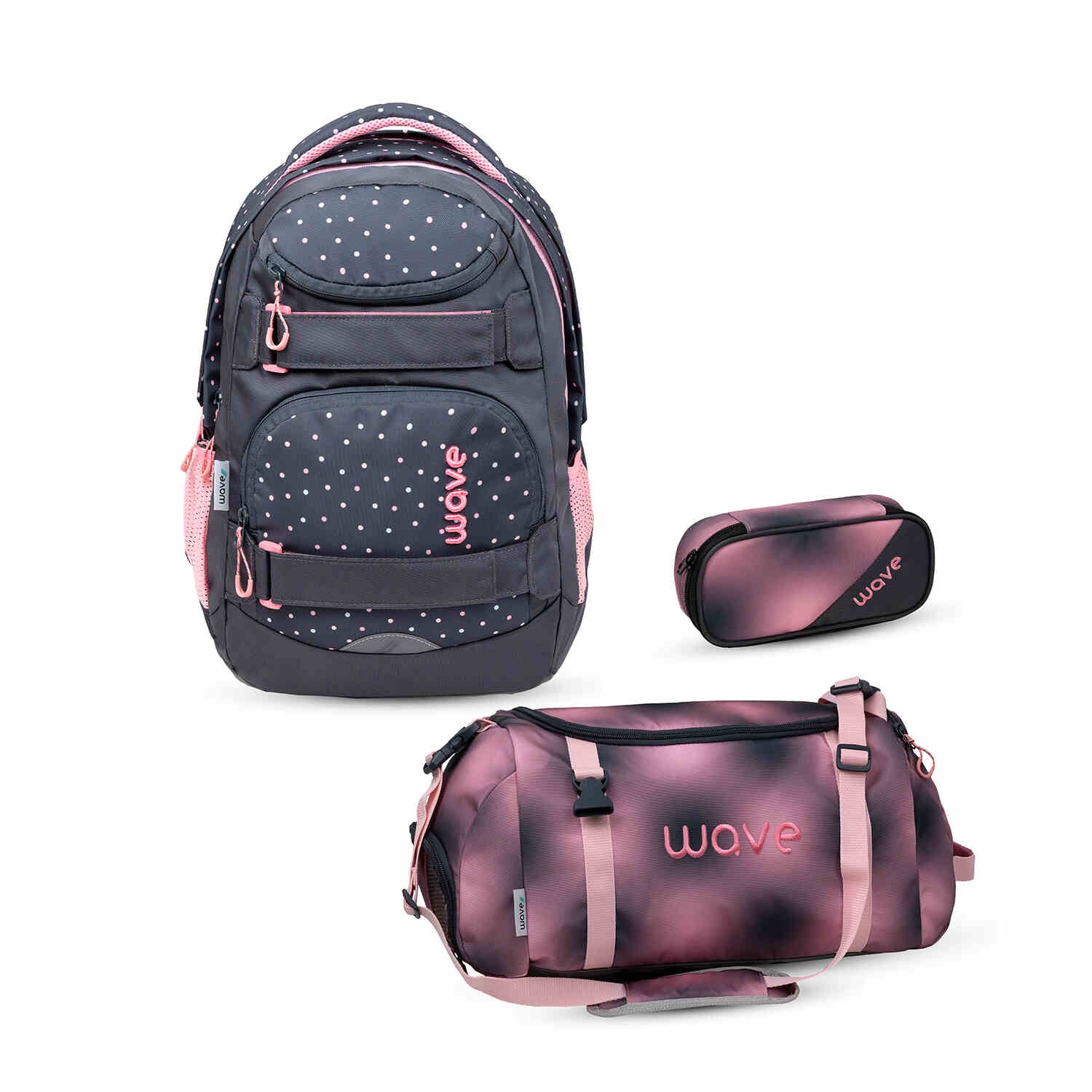 Wave Infinity Move Dots Pinky Schulrucksack Set 3 tlg.