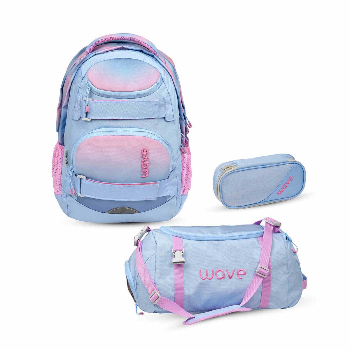 Wave Infinity Move Gradient Lavender backpack set 3 Pcs