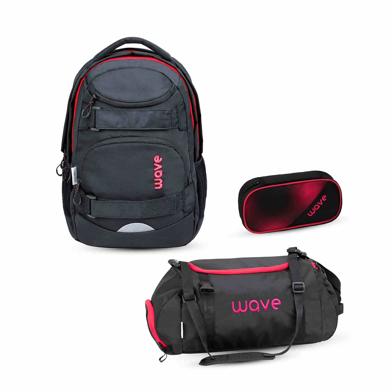 Wave Infinity Move Meteor Black Schulrucksack Set 3 tlg.