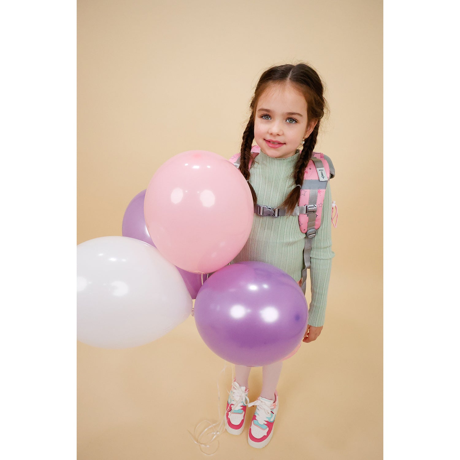 Belmil Classy Ergonomic School Bag Set for Girls “Ballet Light Pink” Design + Unicorn Raincoat – 5-Piece Back-to-School Bundle