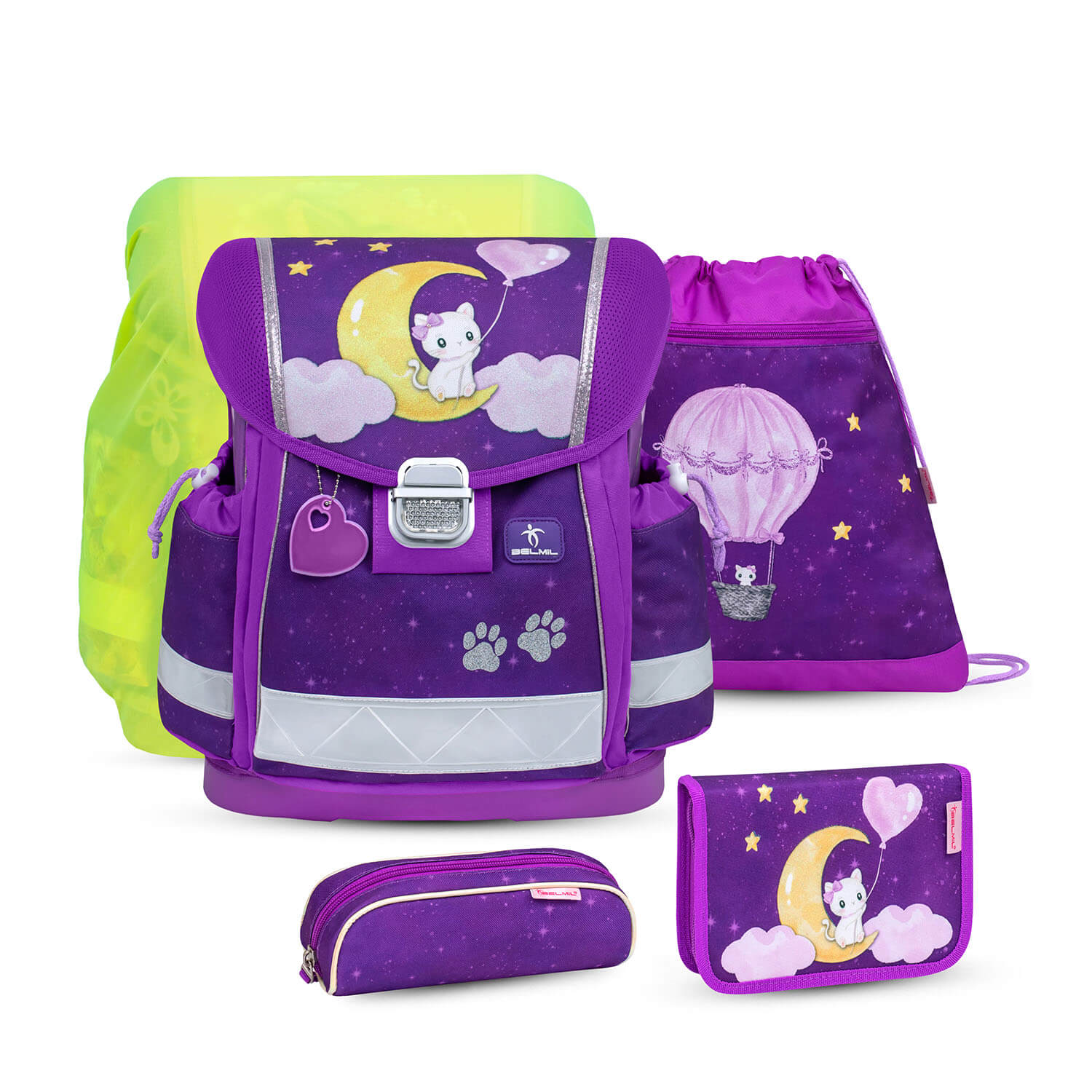 Classy Caty on the Moon schoolbag set 5 pcs