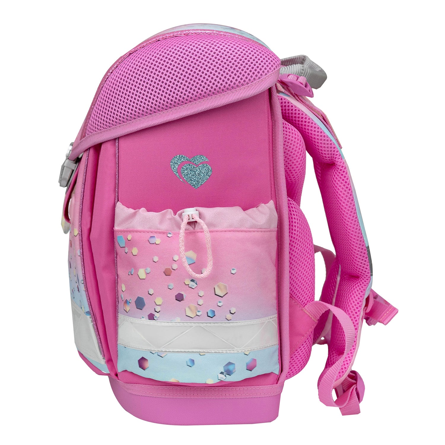 A lightweight Ergonomic School Bag Set for Girls – Belmil Classy Dream Hooves - Pinky (4 pcs) with breathable back padding for all-day comfort.