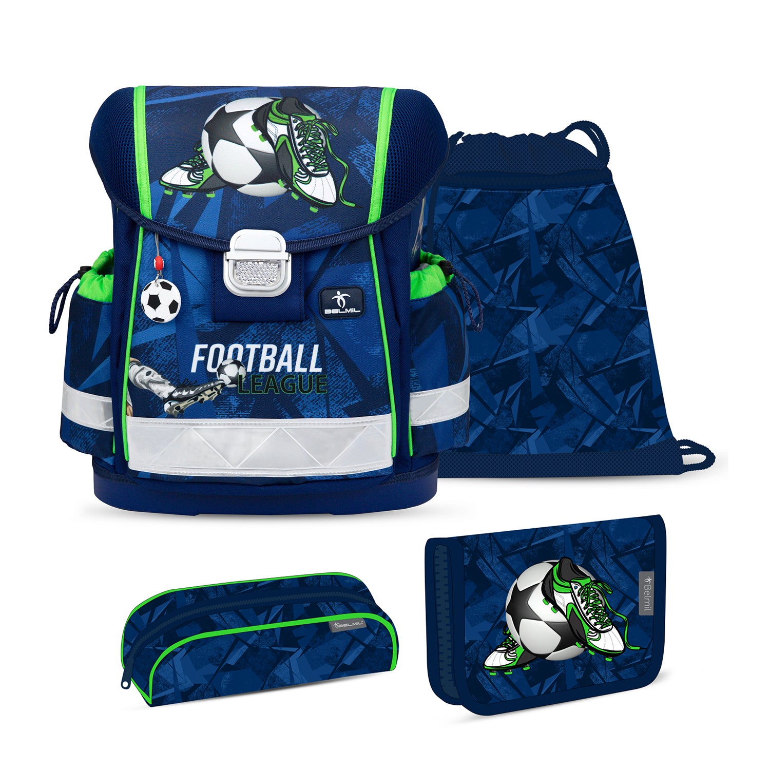 Ergonomisches Schulranzen-Set für Jungen – Belmil Classy Final Goal (4-tlg.)