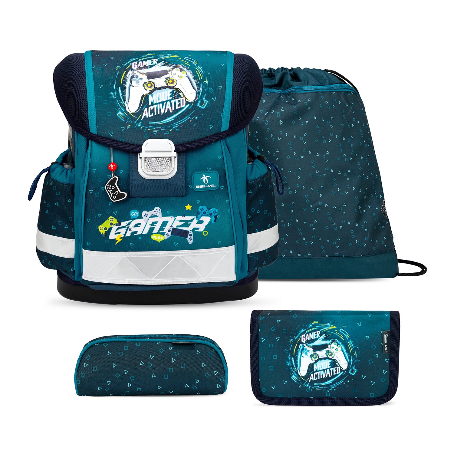 Ergonomic School Bag Set for Boys– Belmil Classy Game Zone (4 pcs)