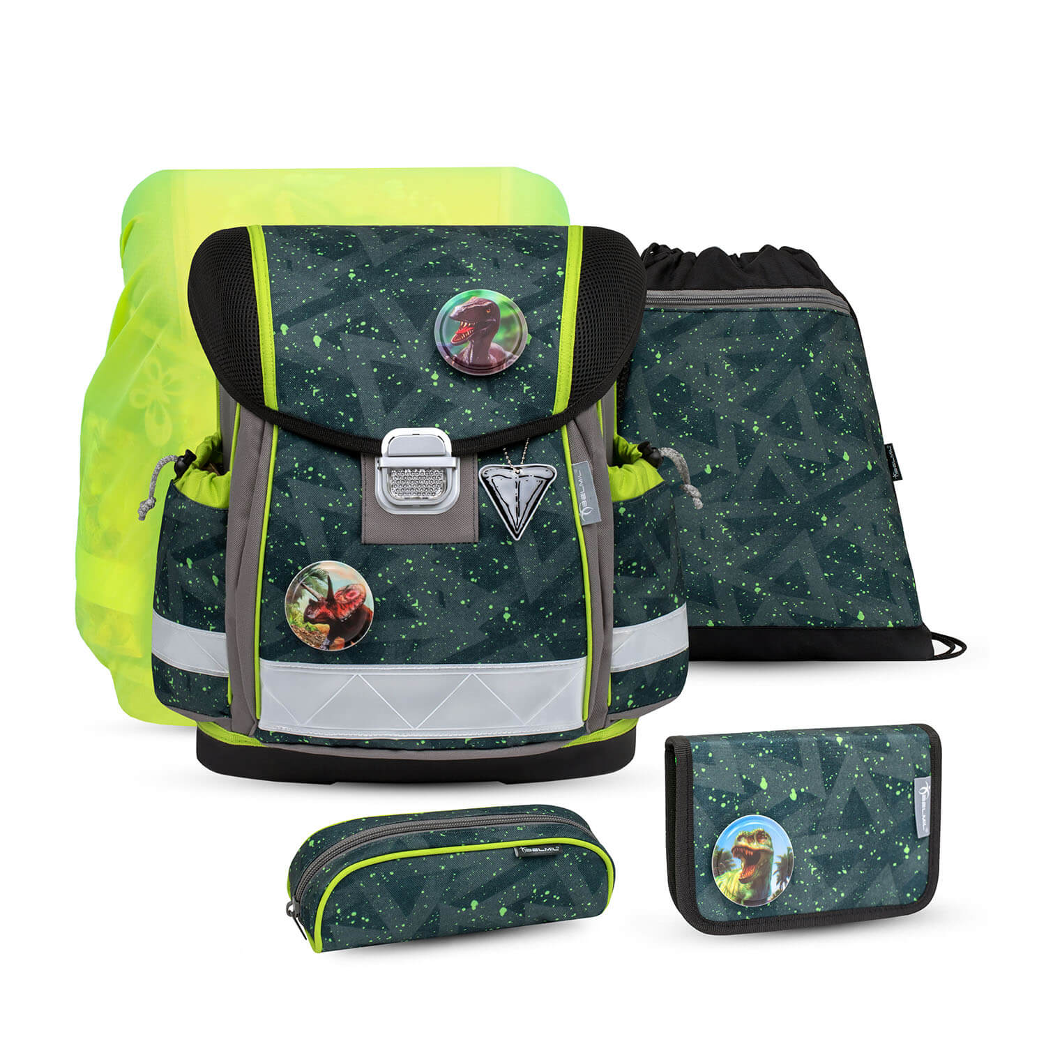 Classy Green Splash schoolbag set 6 pcs