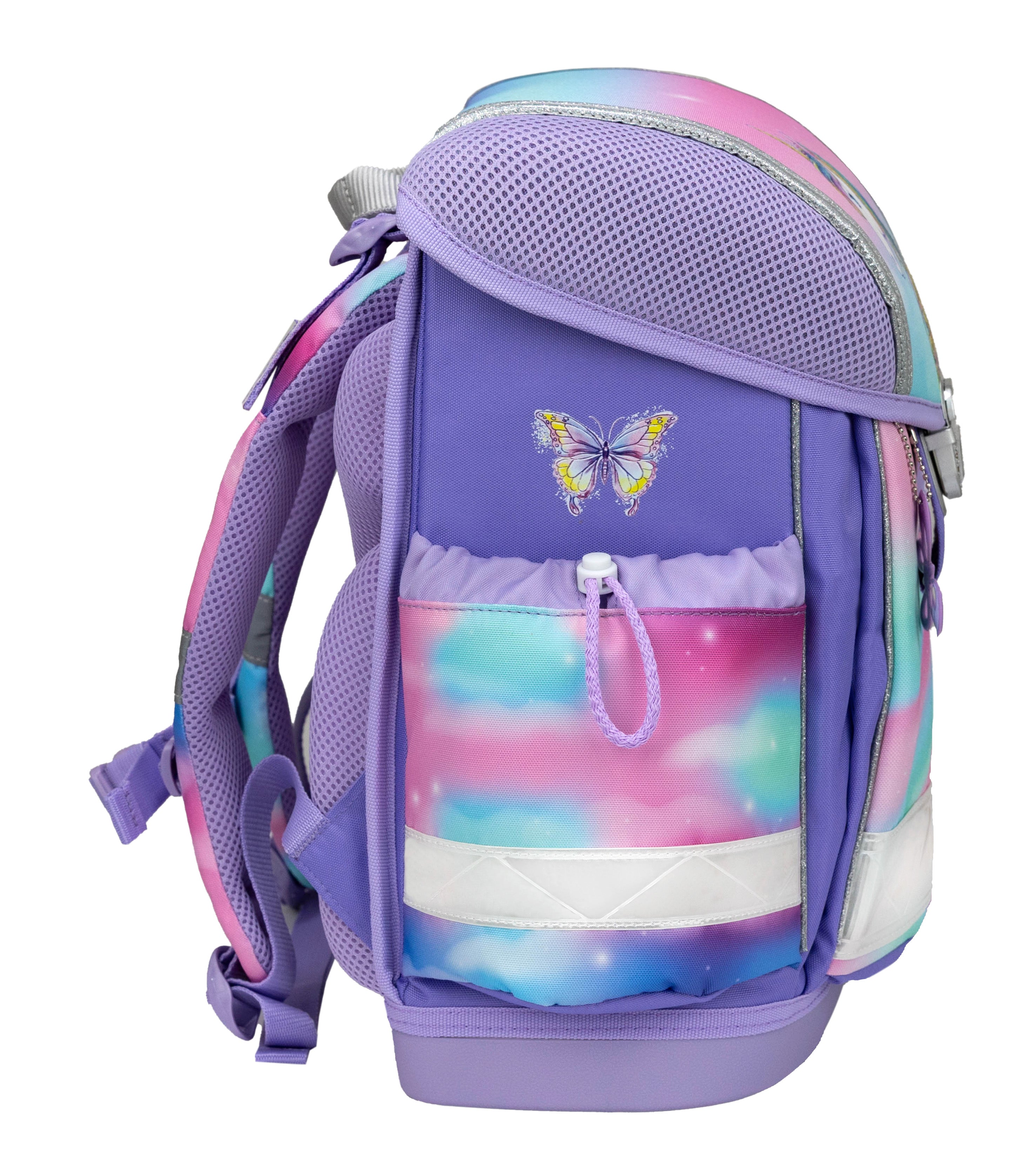 Ergonomisches Schulranzen-Set für Mädchen – Belmil Classy Heart of the Rainbow (4-tlg.)