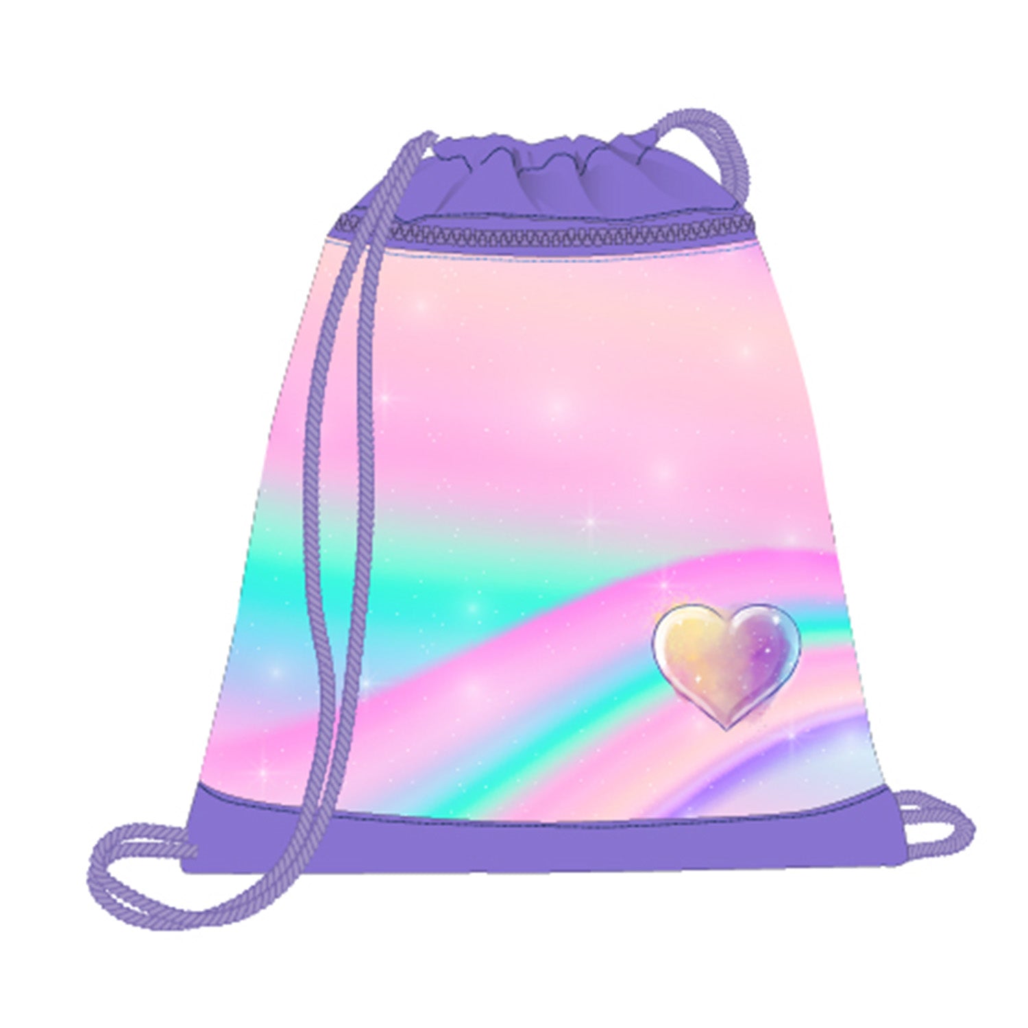 Ergonomisches Schulranzen-Set für Mädchen – Belmil Classy Heart of the Rainbow (4-tlg.)