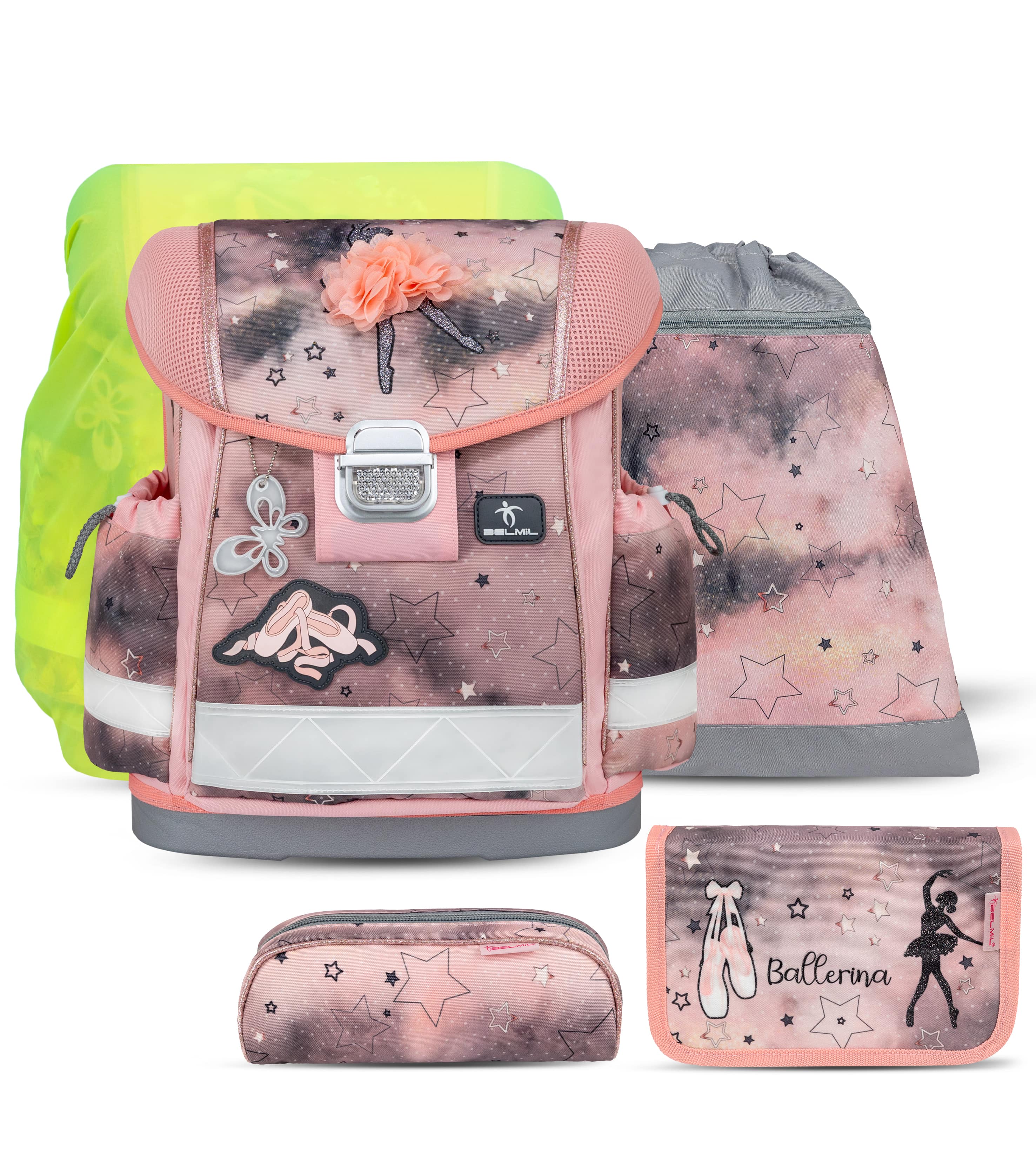 Classy Rose Ballet Schulranzen Set mit Regenhülle 5 Stück