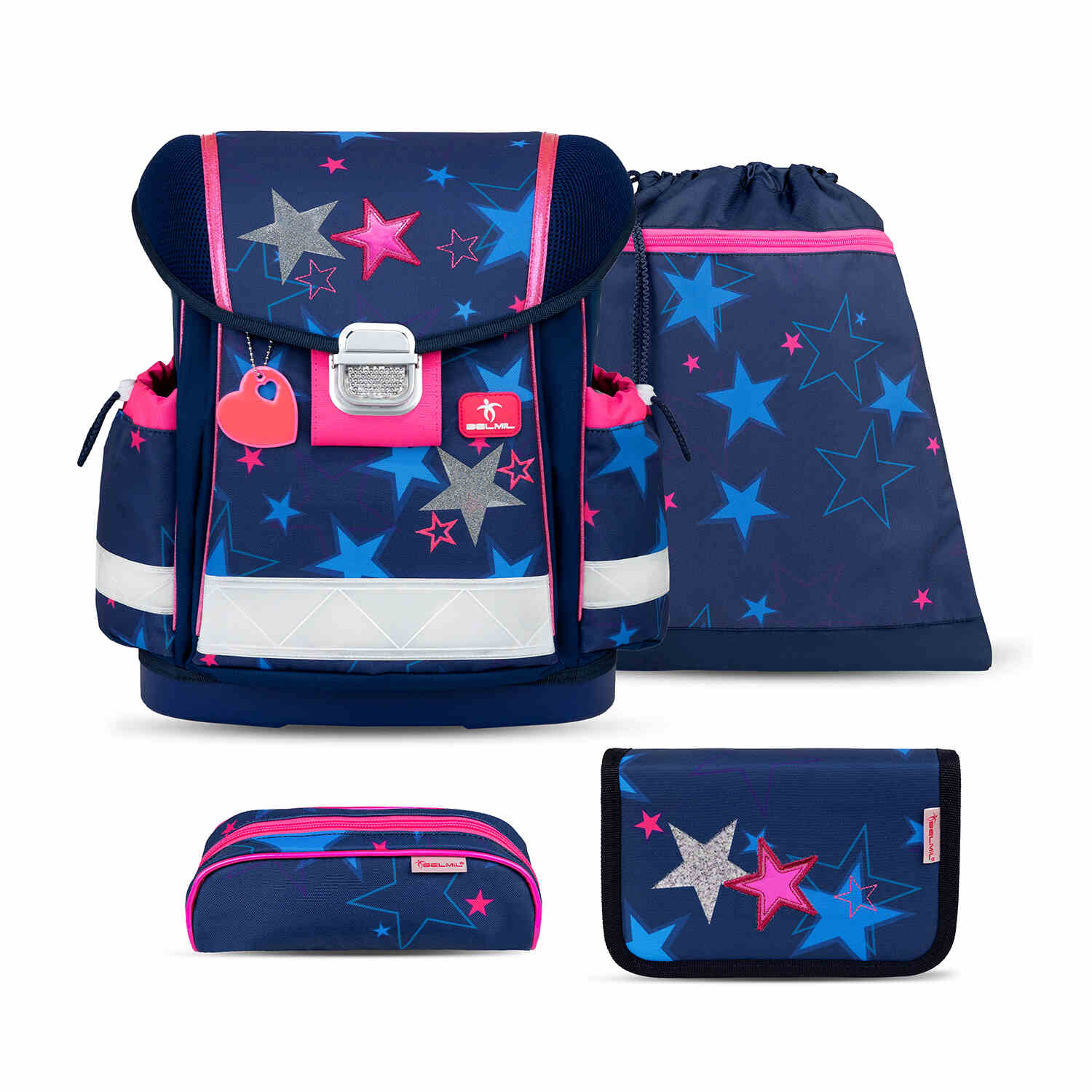 Classy Sparkling Star Schulranzen Set 4 tlg.