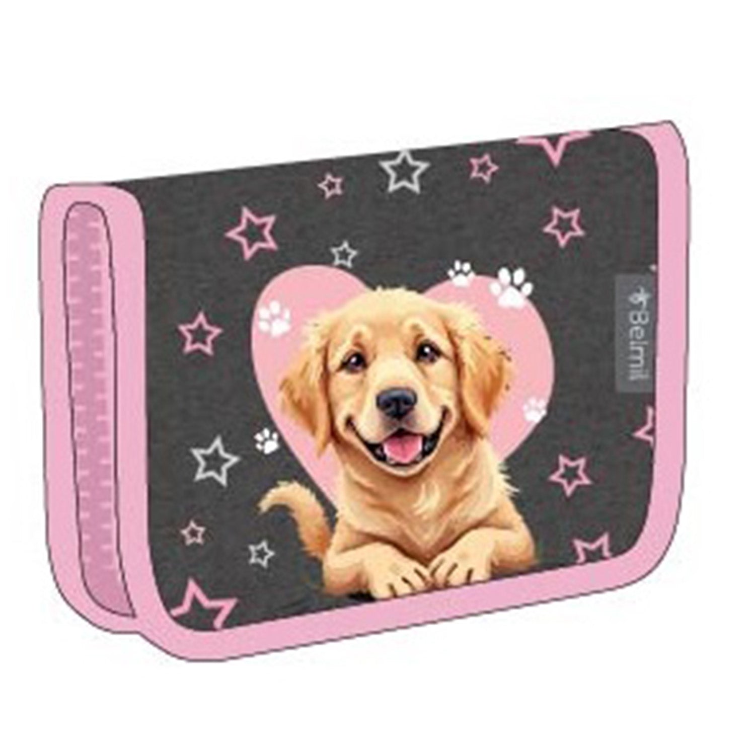 The adorable design of the Ergonomic School Bag Set for Girls – Belmil Classy Starry Paws (4 pcs) with adorable paw prints and pretty stars.