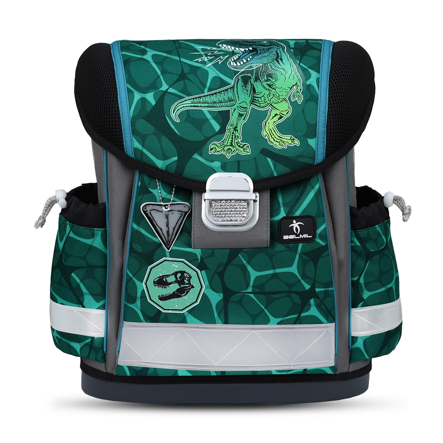 Classy T-rex Green schoolbag