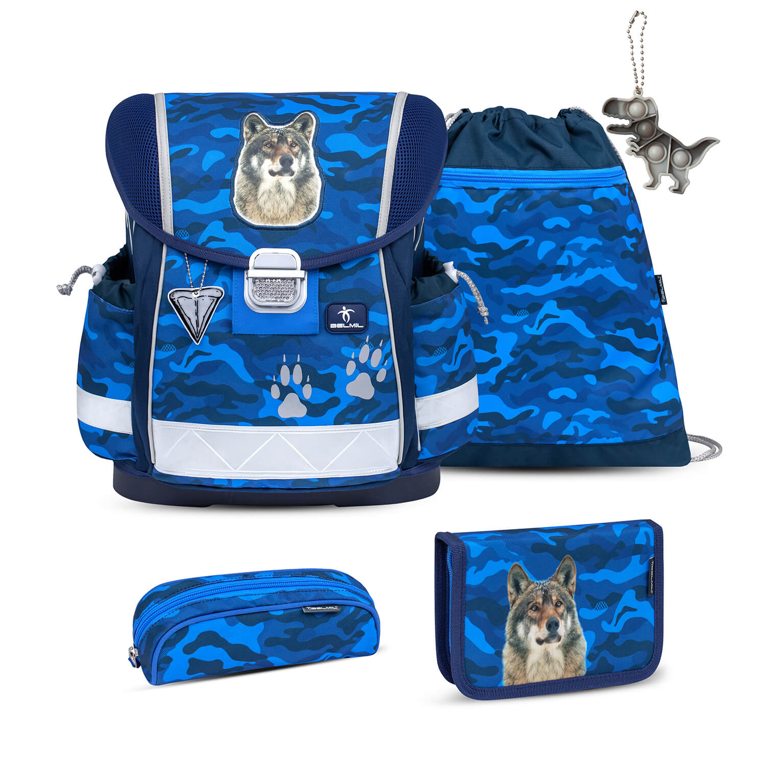 Classy Alpha Wolf schoolbag set 5 pcs with GRATIS Keychain