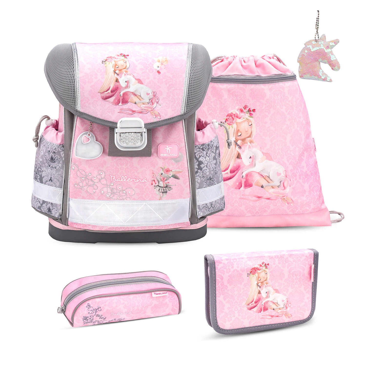 Classy Ballerina schoolbag set 5 pcs with GRATIS Keychain