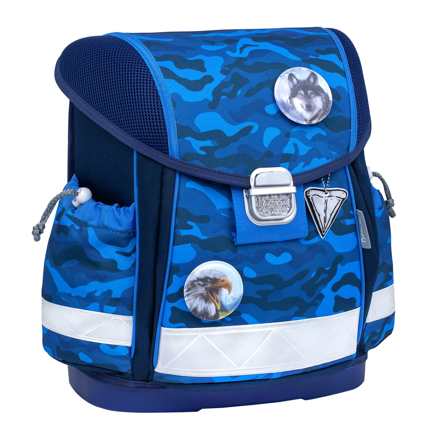 Classy Blue Camouflage schoolbag set 6 pcs with GRATIS Patch set