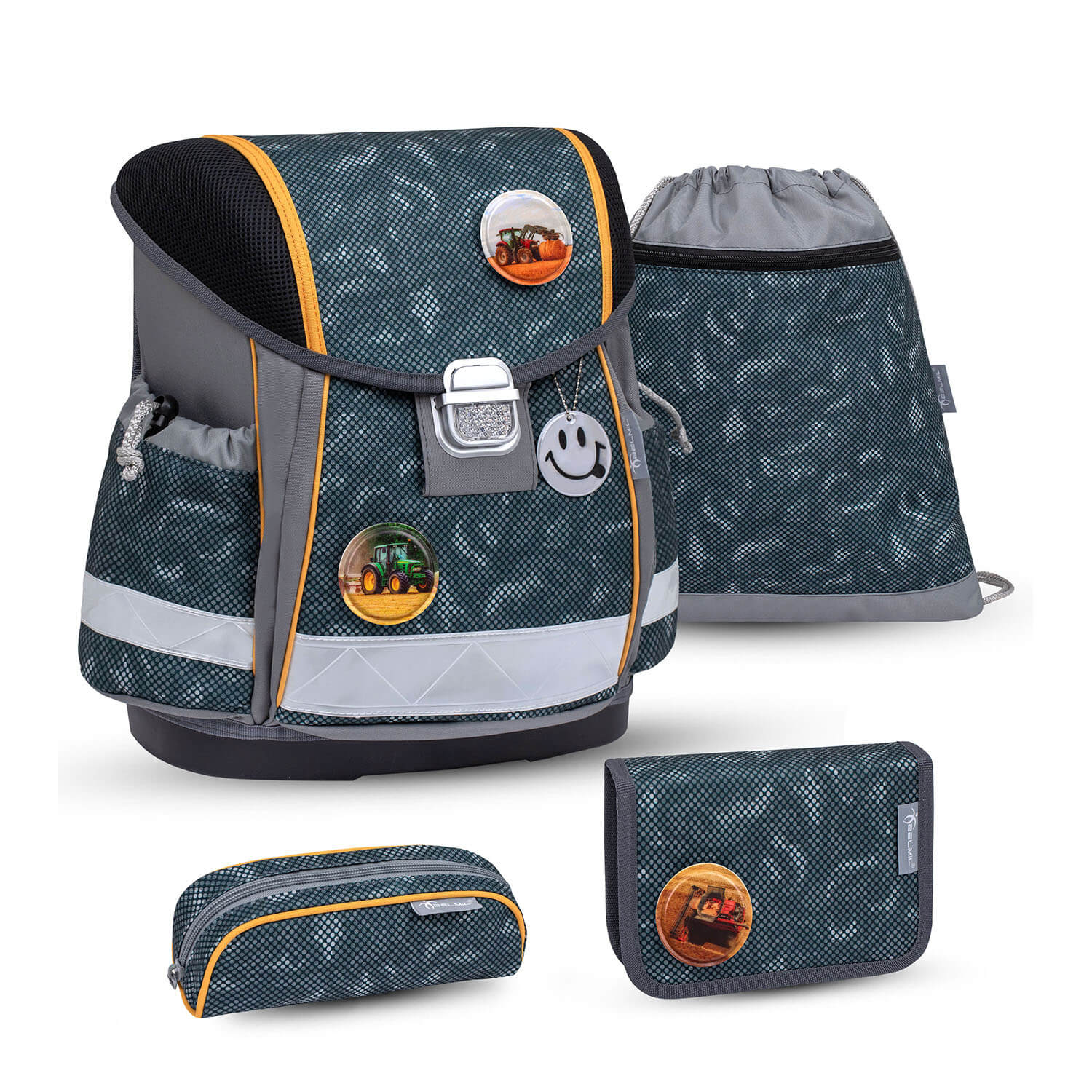 Classy Dark Dots schoolbag set 5 pcs