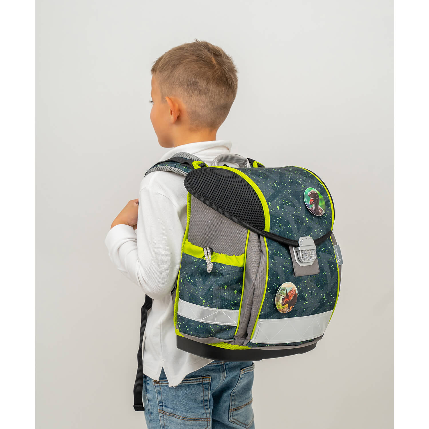 Classy Green Splash schoolbag set 6 pcs with GRATIS Patch set