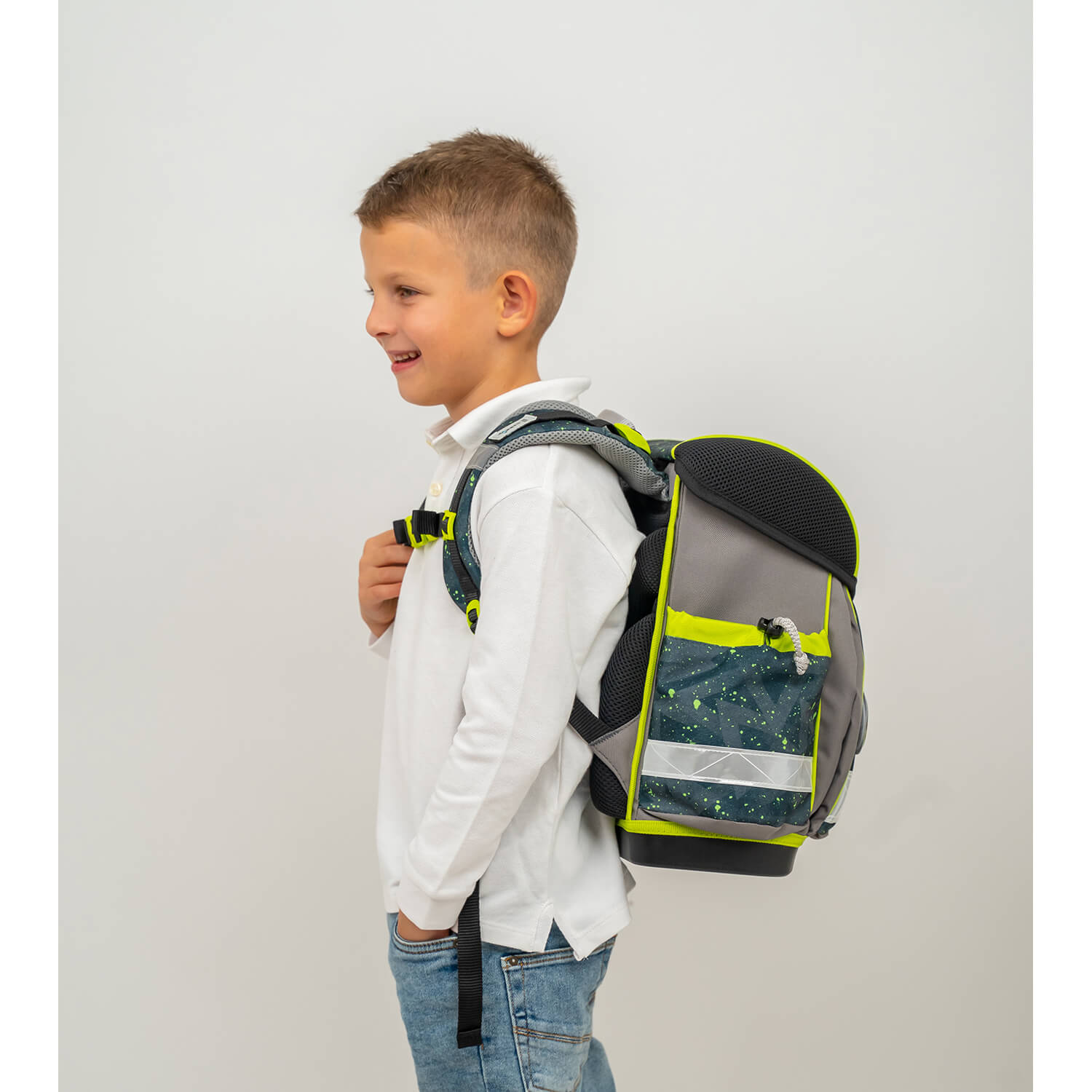 Classy Green Splash schoolbag set 5 pcs