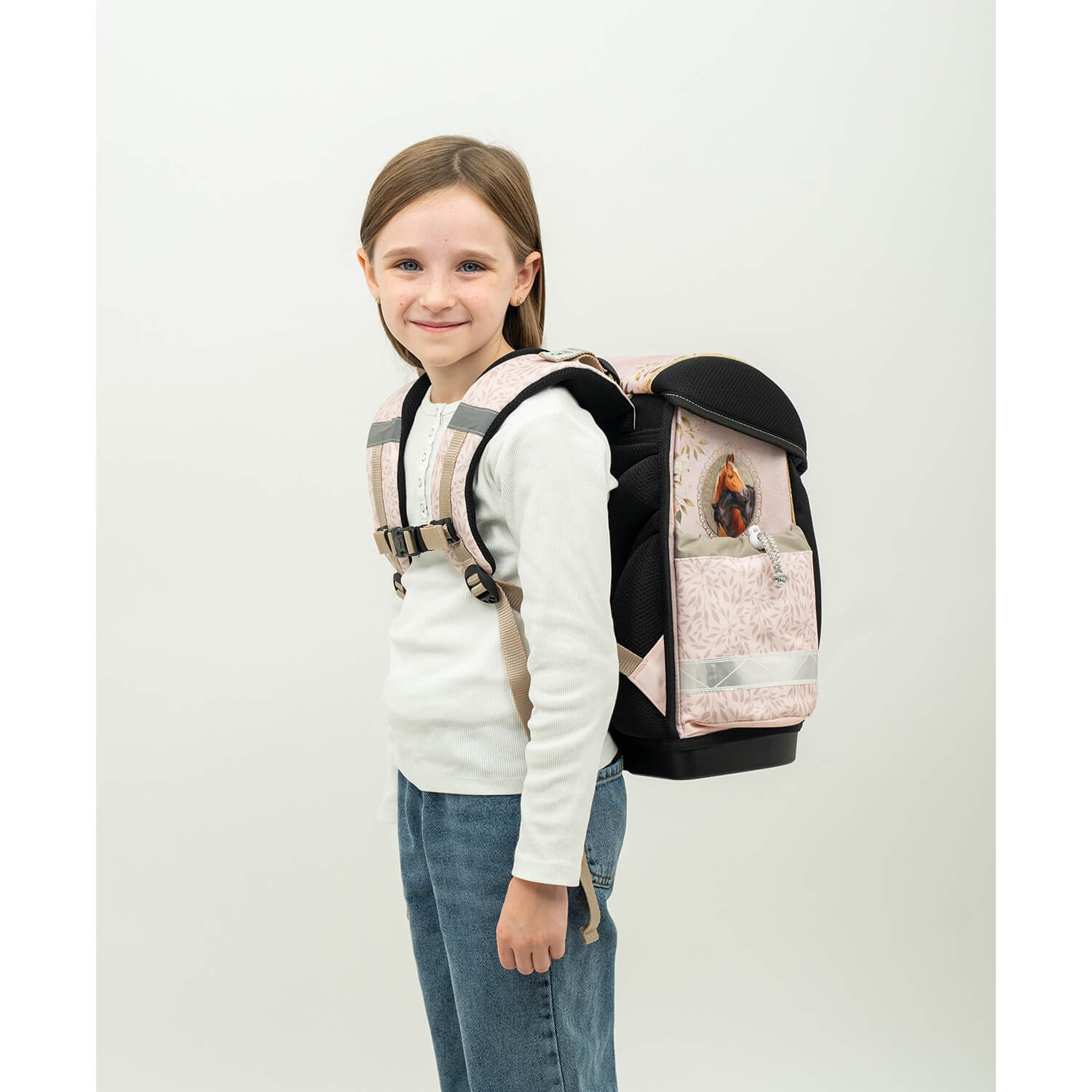 Classy Horse Chestnut schoolbag set 5 pcs with GRATIS keychain