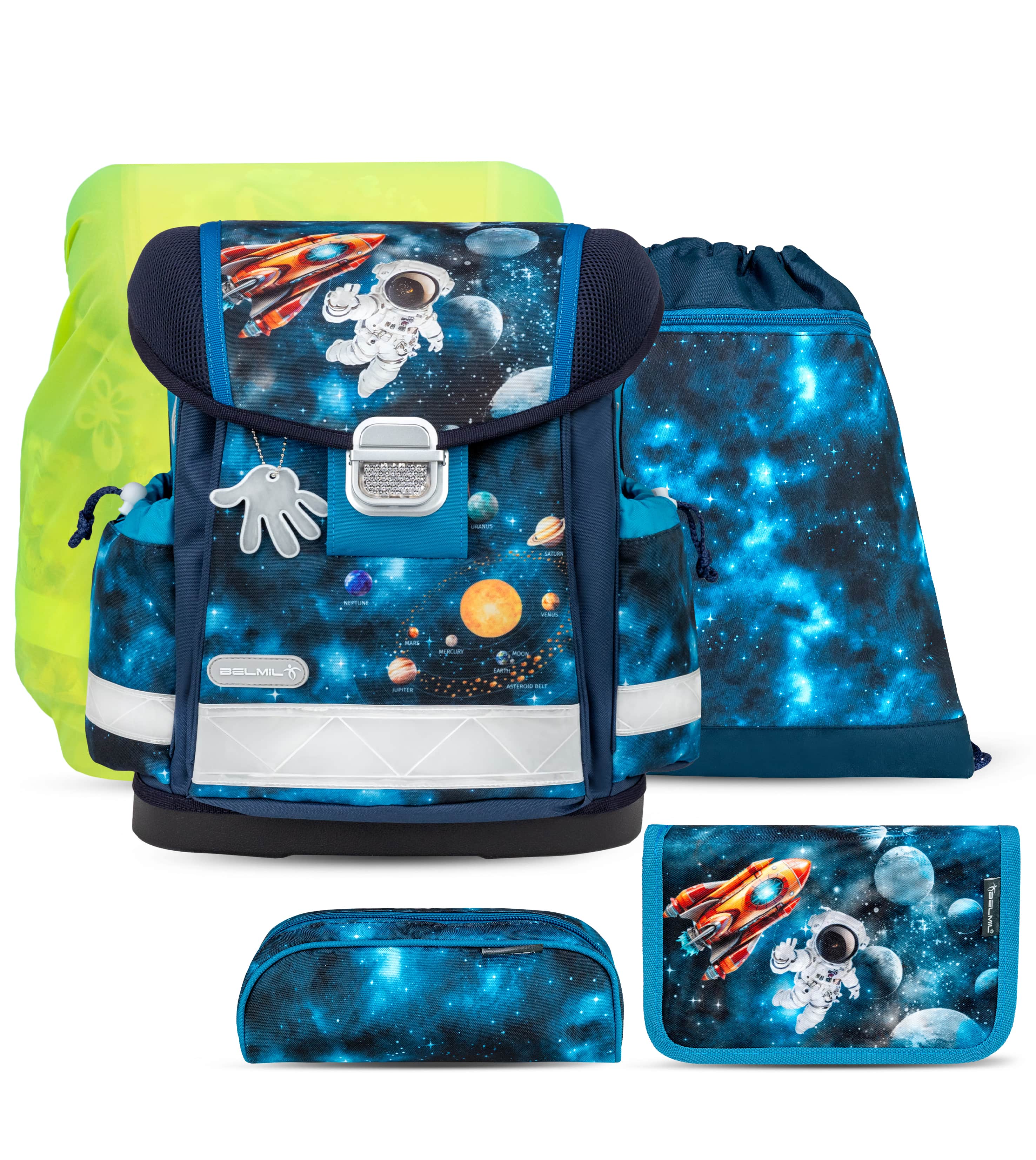 Classy Infinity Space Schulranzen Set mit Regenhülle 5 Stück
