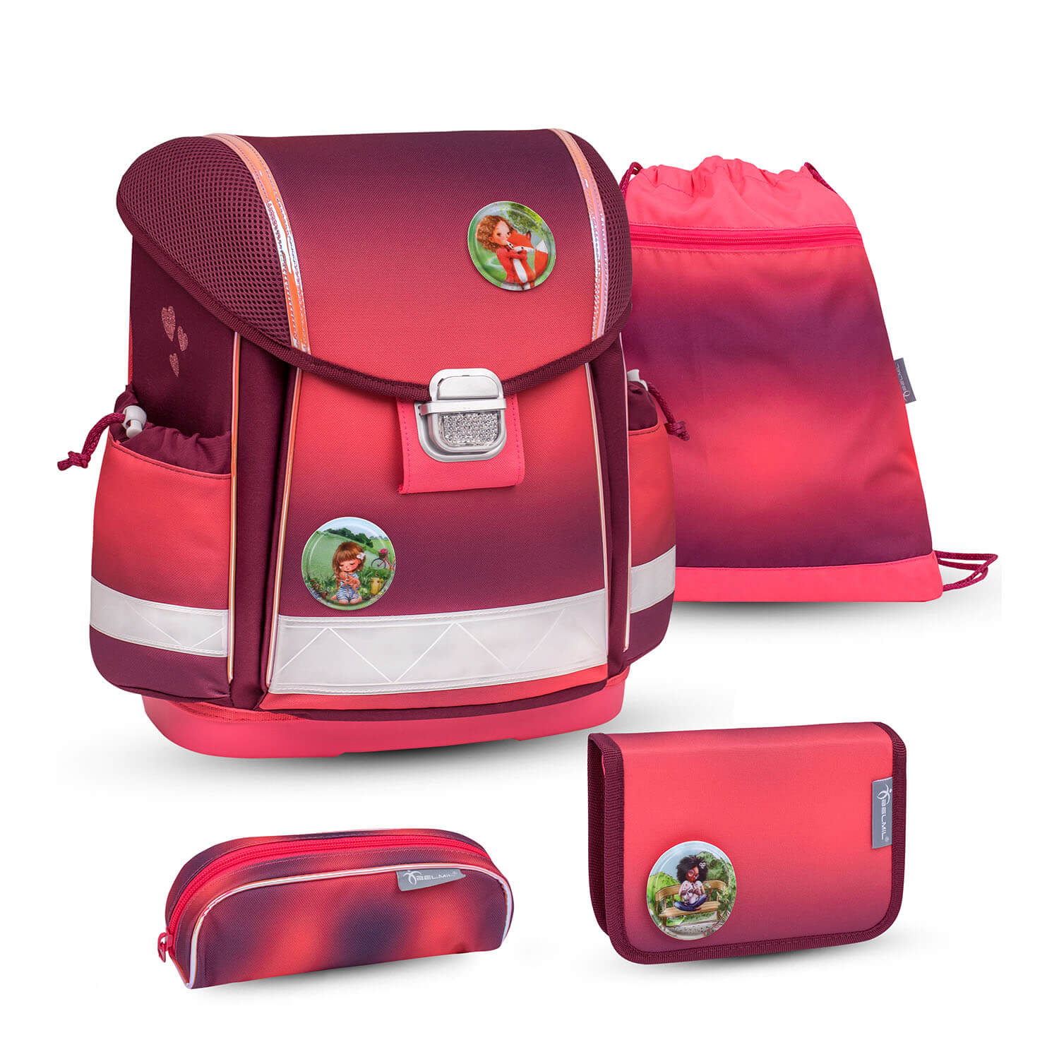 Classy Mahogany schoolbag set 5 pcs