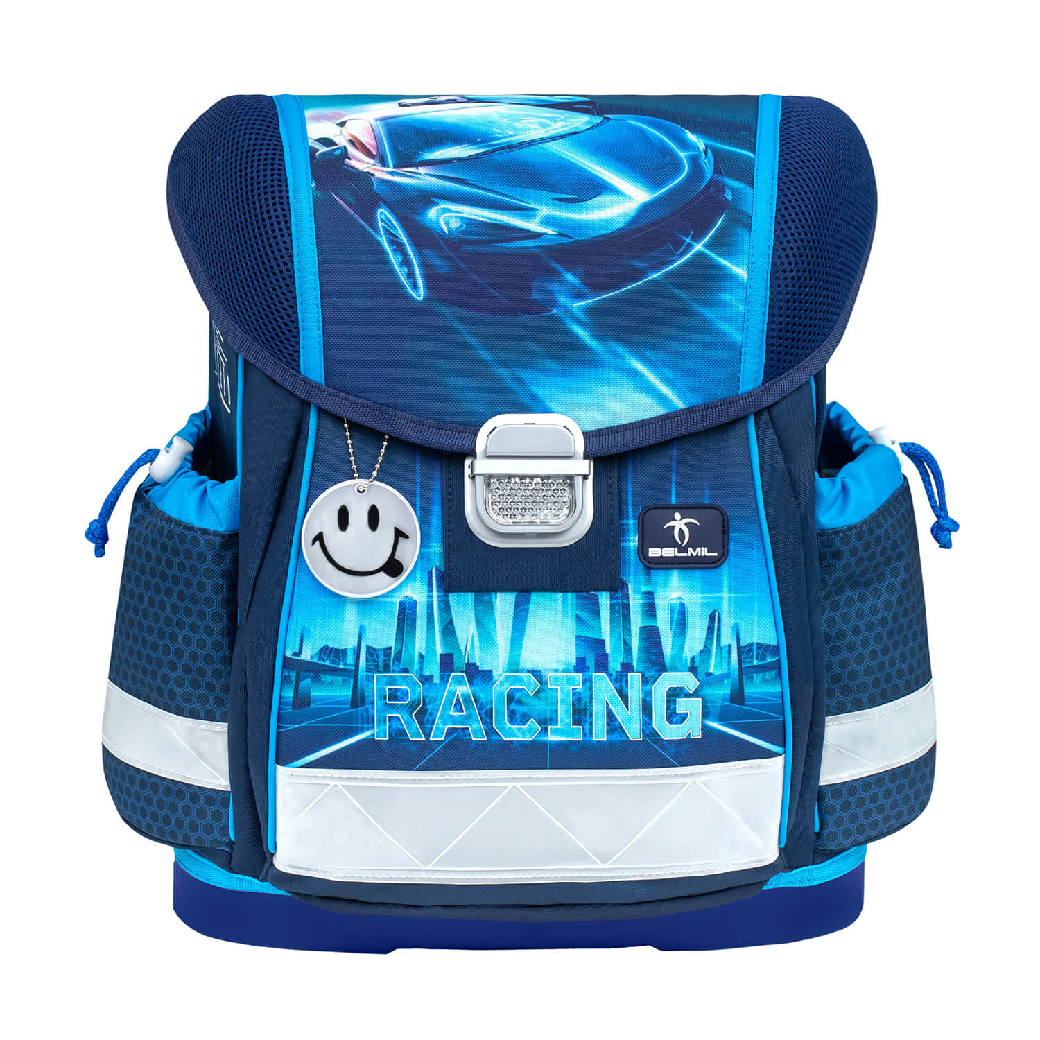 Classy Racing Blue Neon schoolbag set 4 pcs