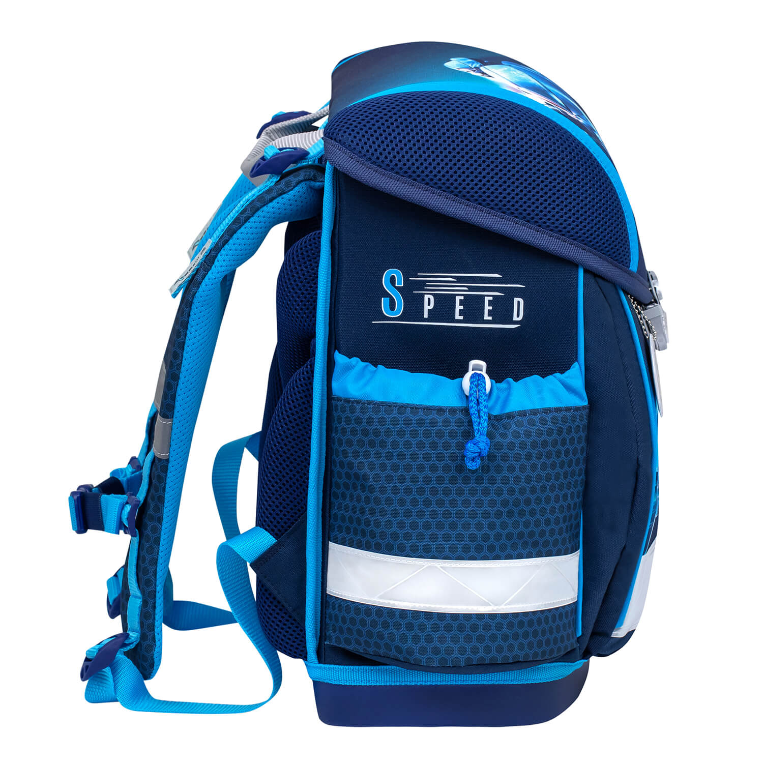 Classy Racing Blue Neon schoolbag set 4 pcs