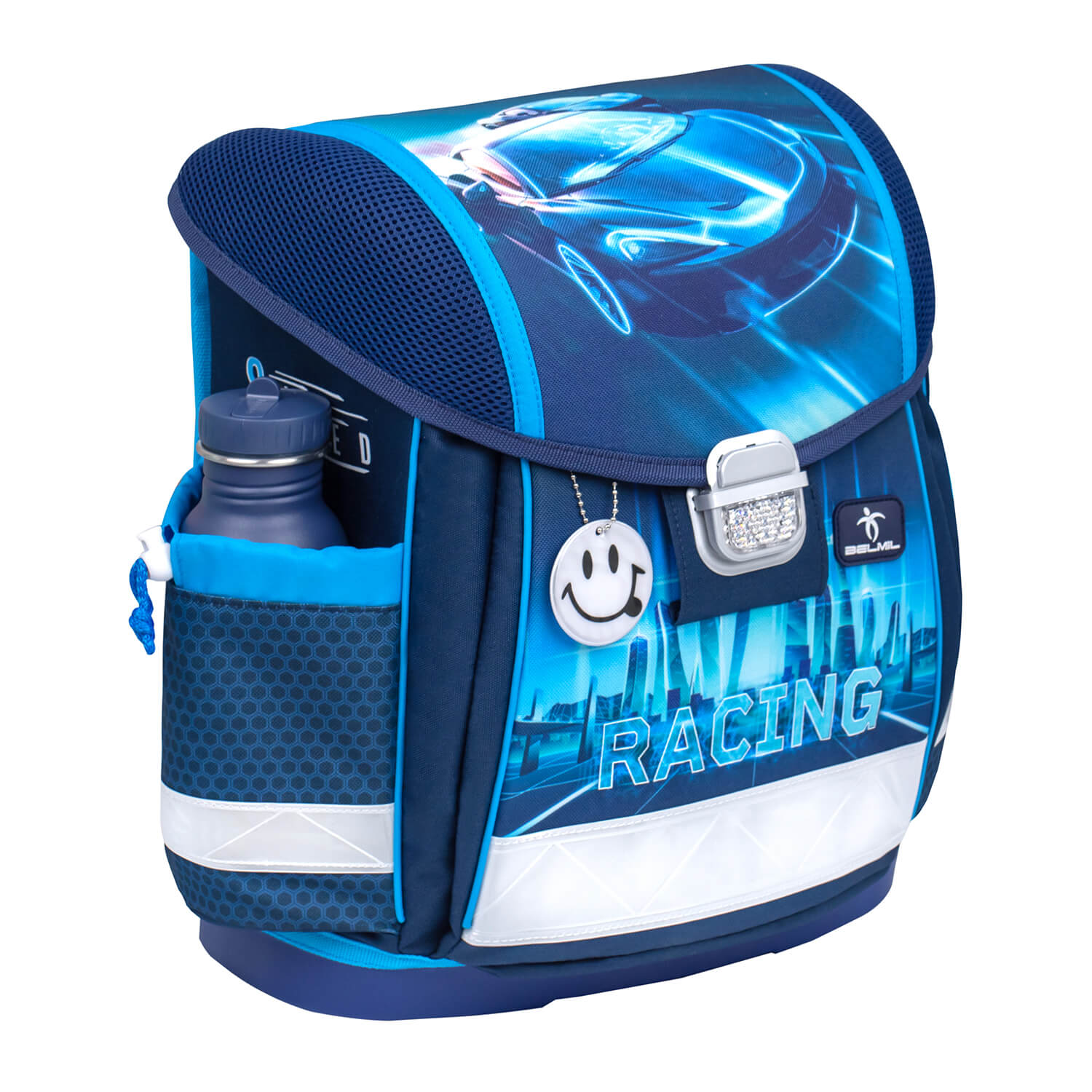 Classy Racing Blue Neon schoolbag set 4 pcs