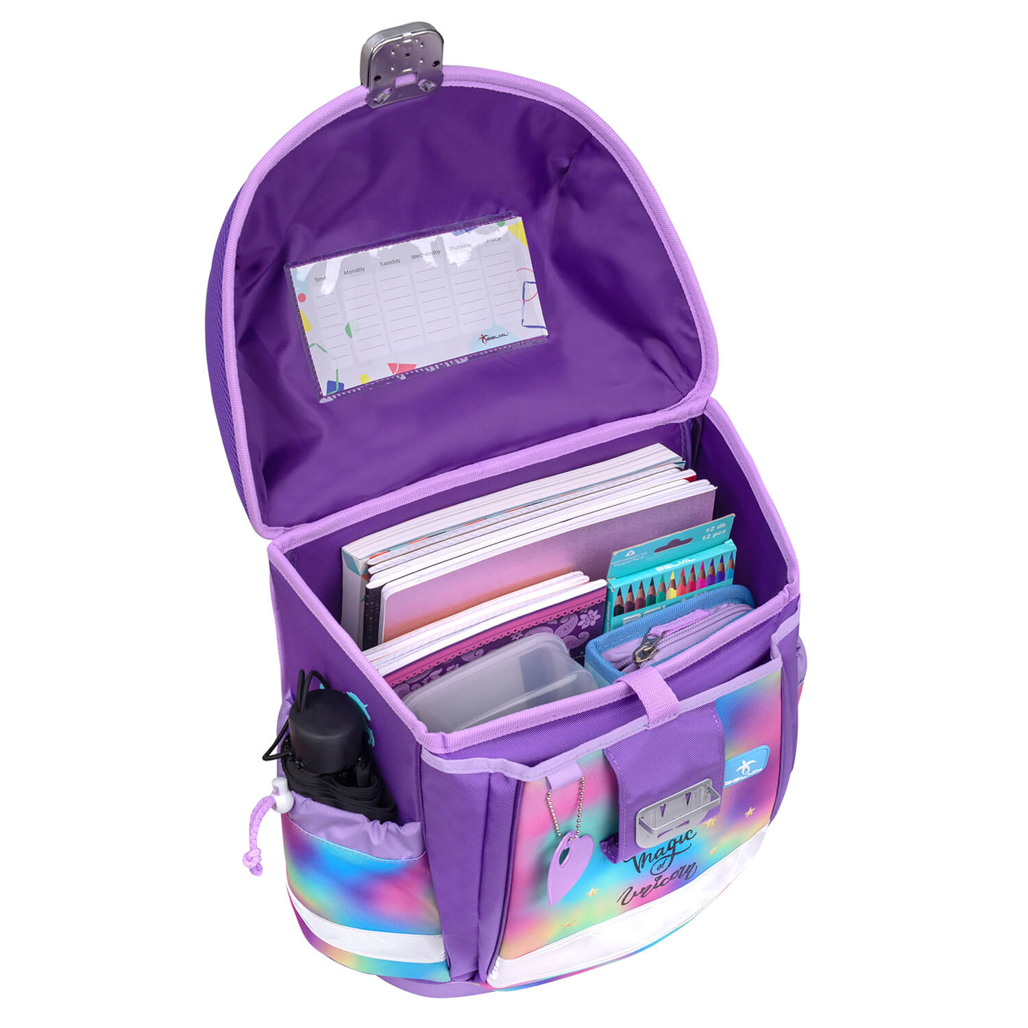 Classy Rainbow Color schoolbag set 4 pcs