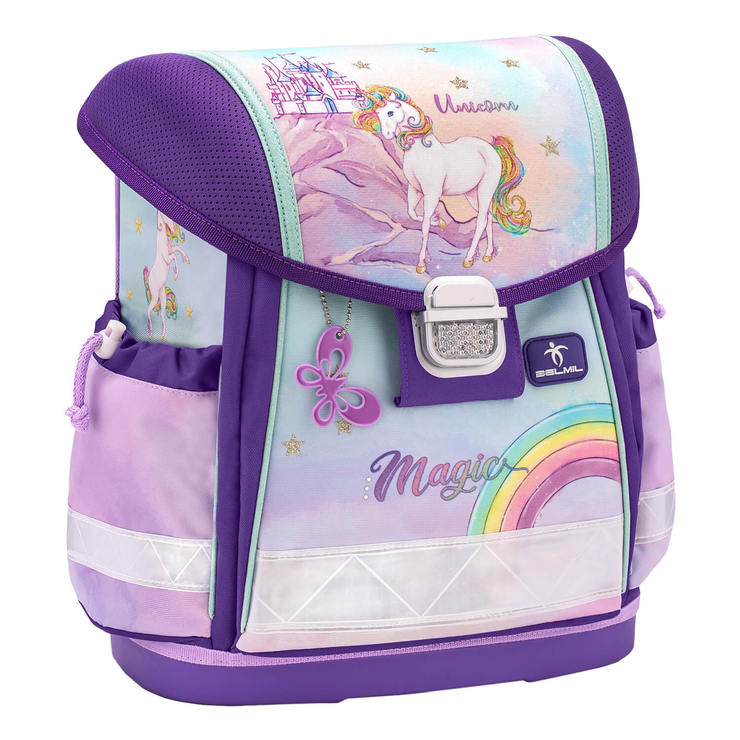 Classy Rainbow Unicorn Magic Schulranzen Set 4 tlg.