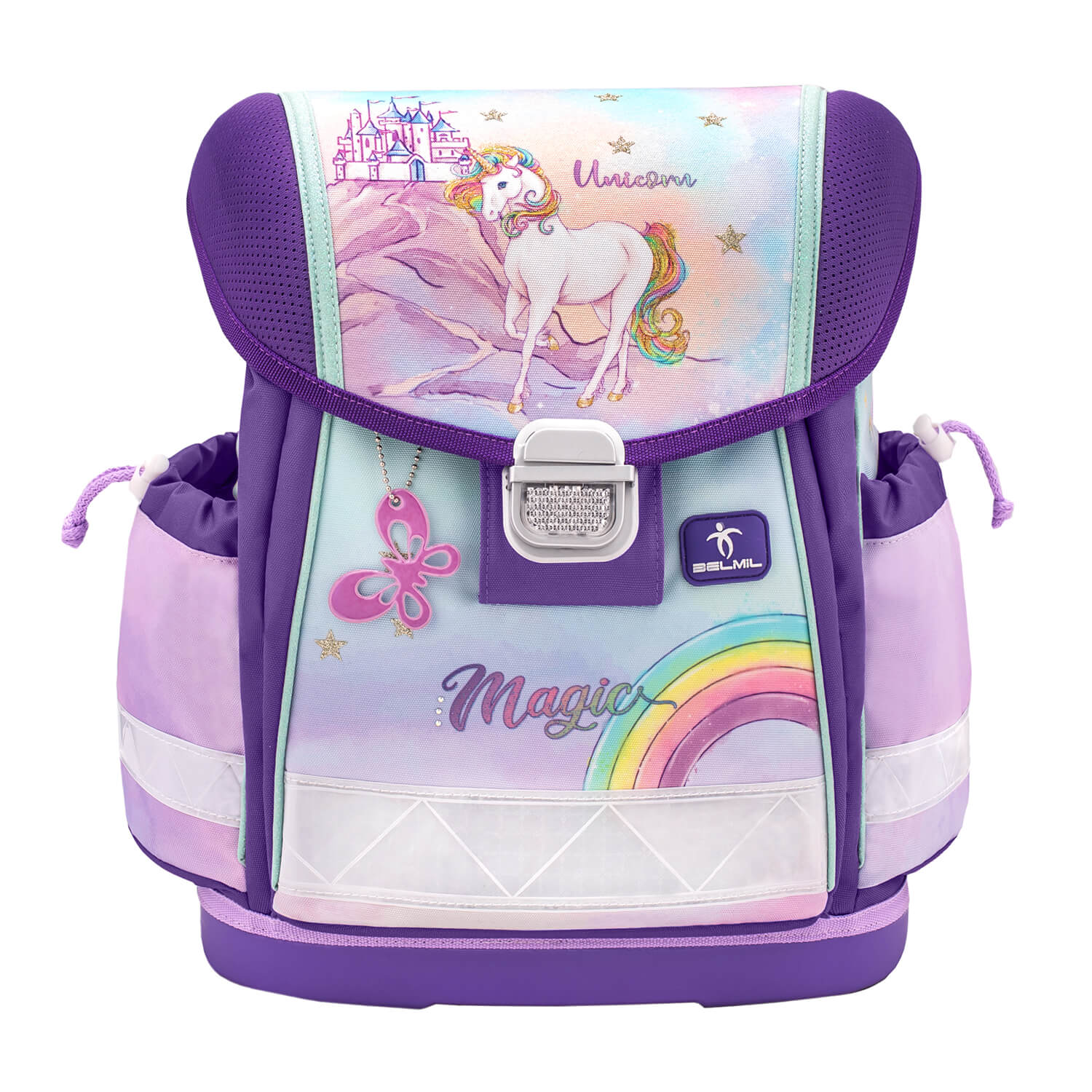 Classy Rainbow Unicorn Magic Schulranzen Set 4 tlg.