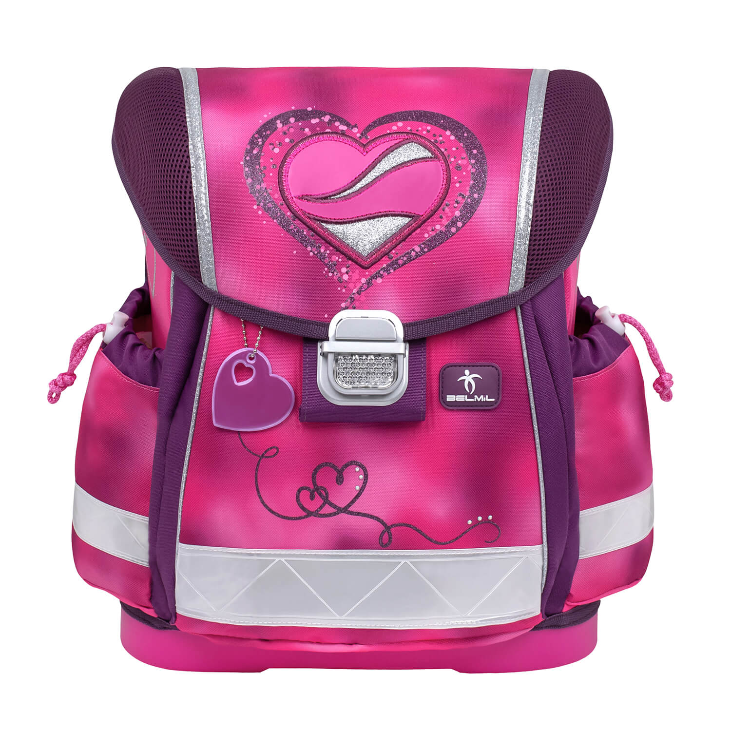 Classy Shiny Pink schoolbag set 4 pcs