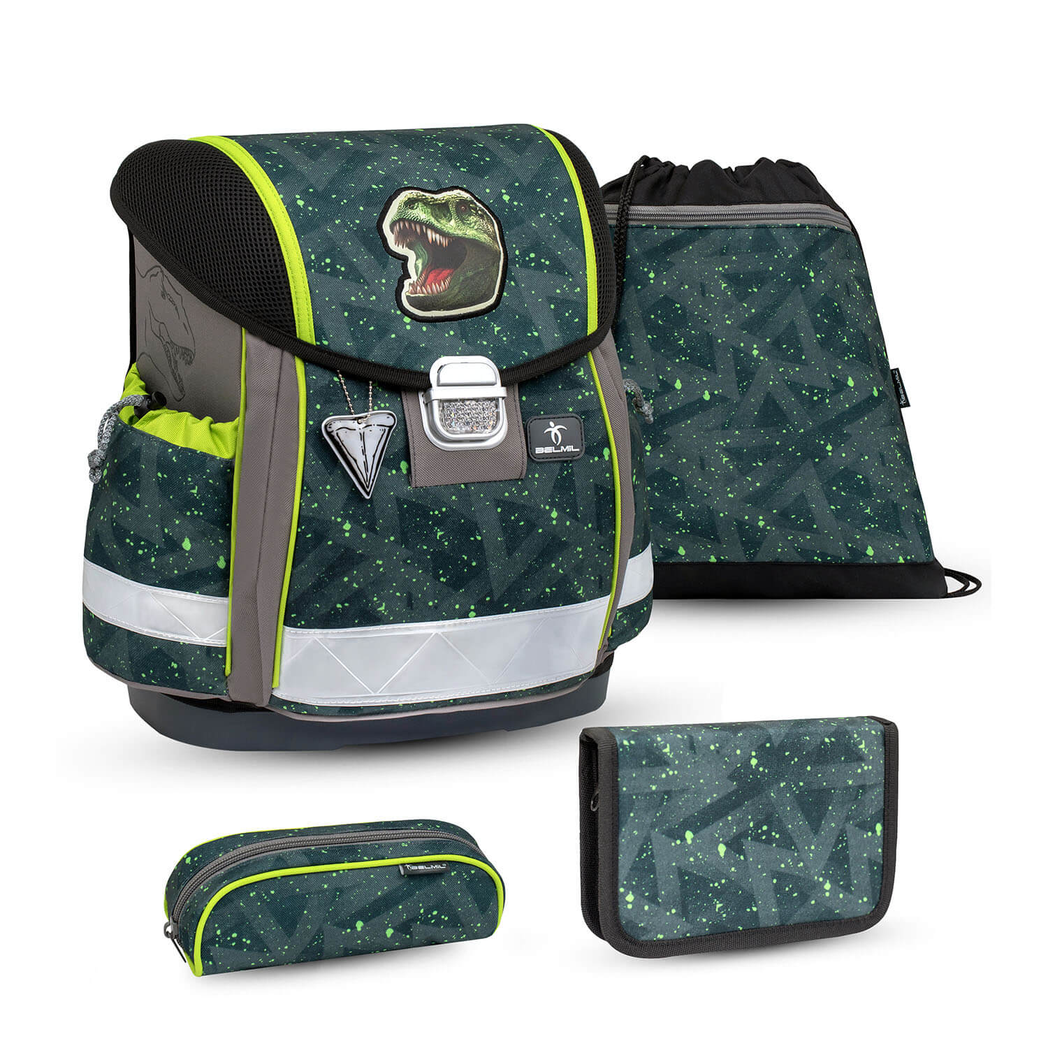 Classy T-Rex Roar schoolbag set 4 pcs