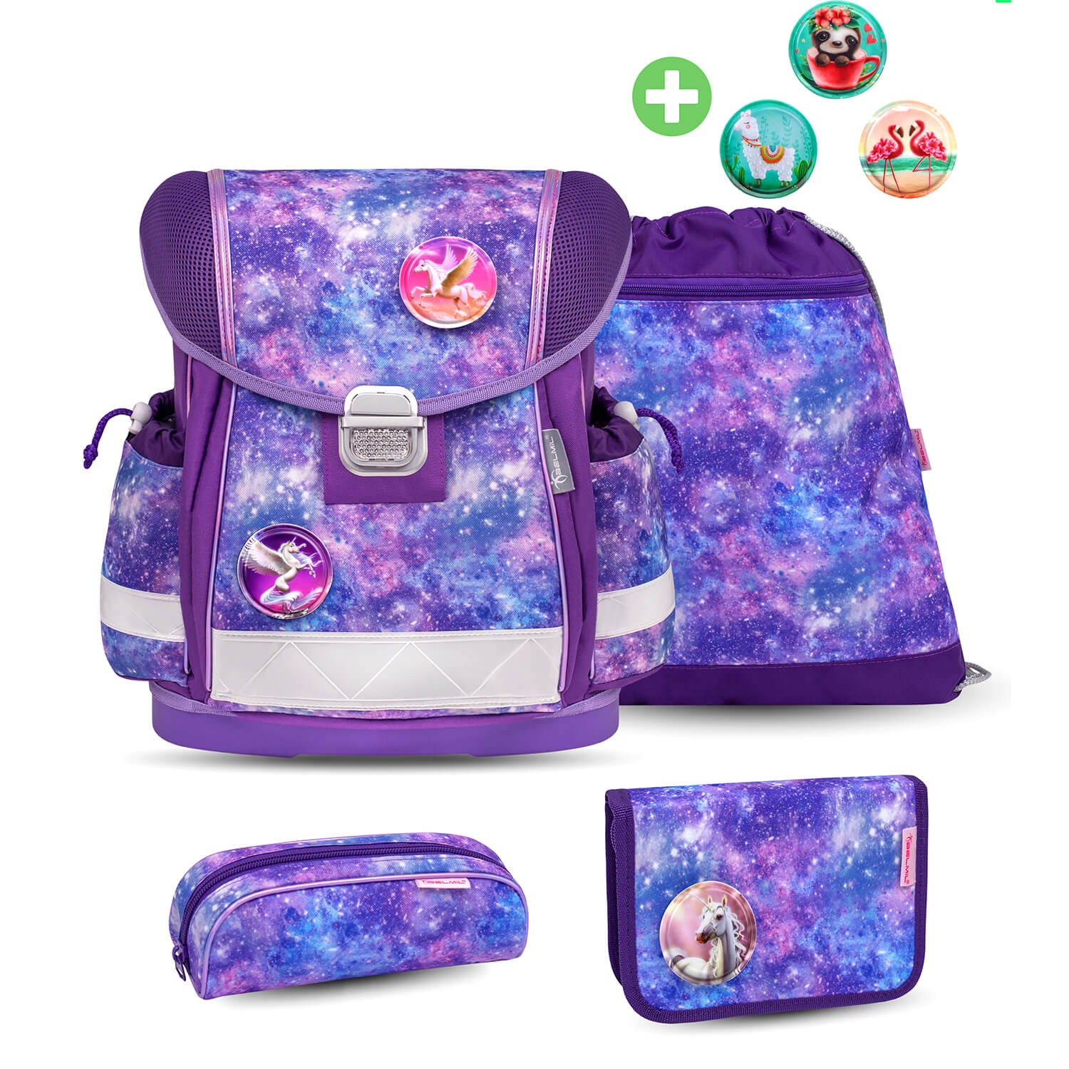 Classy Violet Universe schoolbag set 6 pcs with GRATIS Patch set