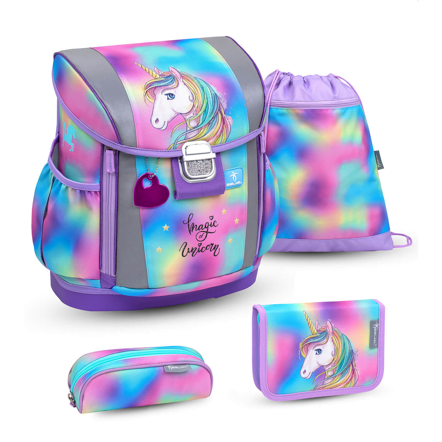 Customize Me Rainbow Color schoolbag set 4 pcs