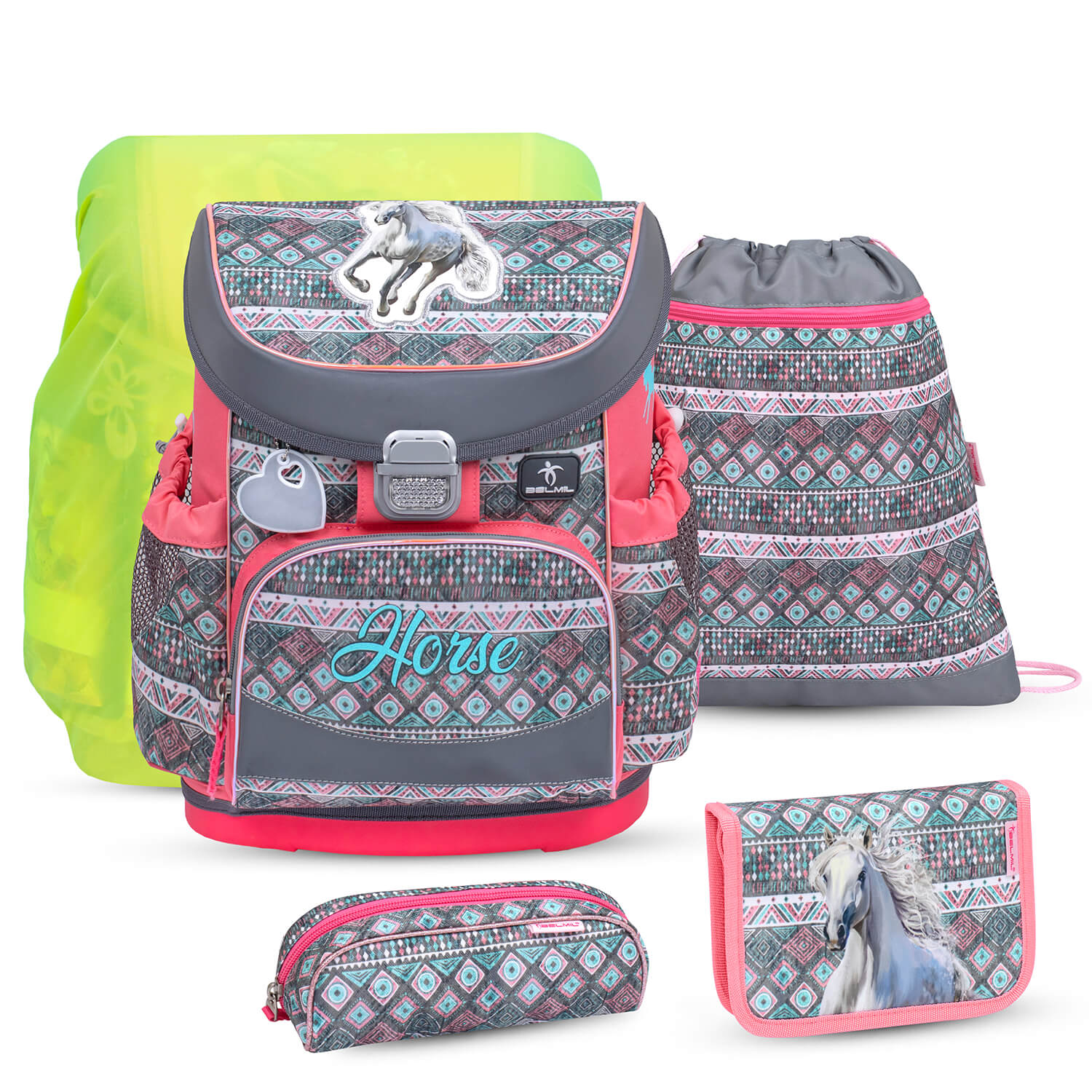 Mini-Fit Horse Aruba Blue Schulranzen Set 5 tlg.