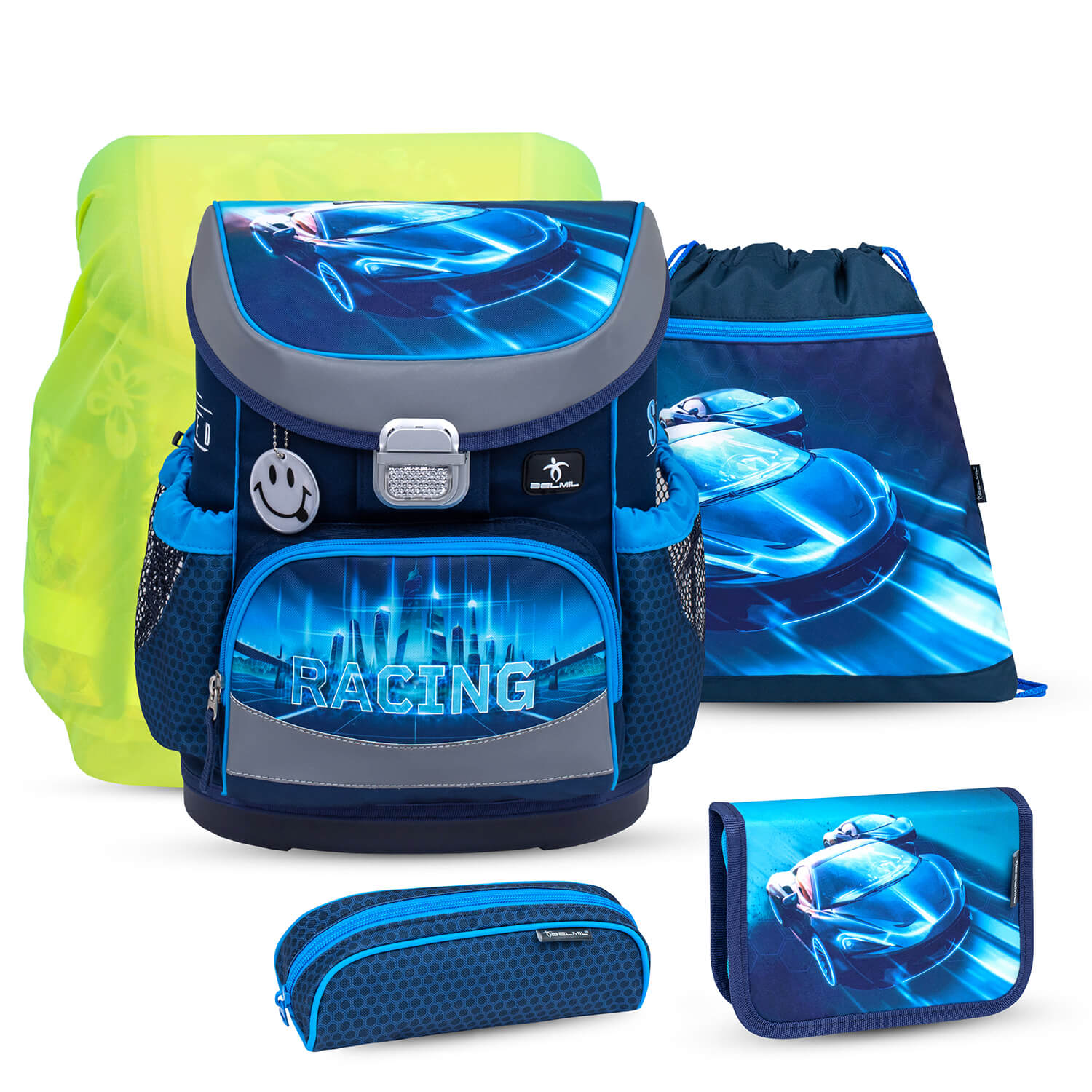 Mini-Fit Racing Blue Neon schoolbag set 5 pcs