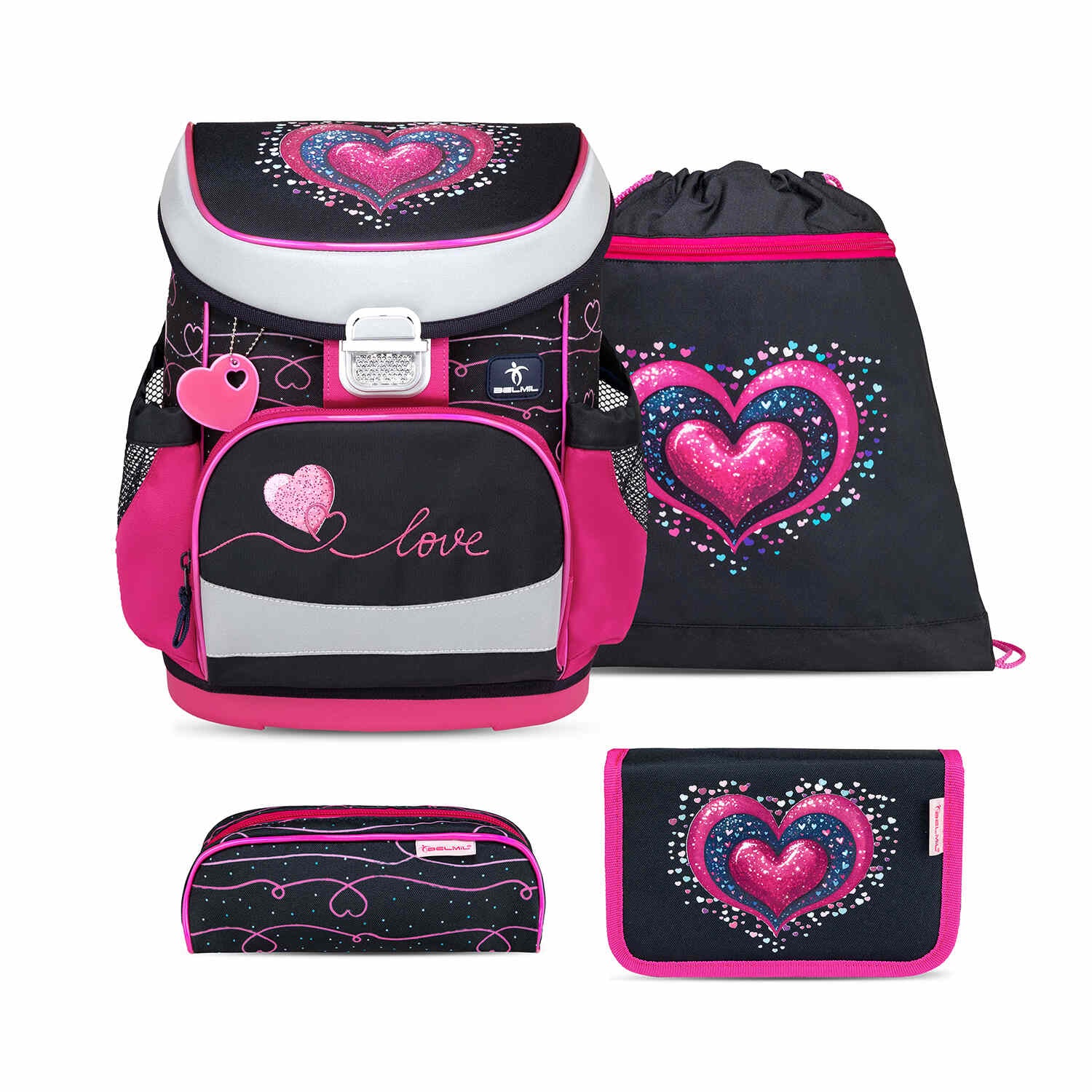 Mini-Fit Dark Pinky schoolbag set 4 pcs