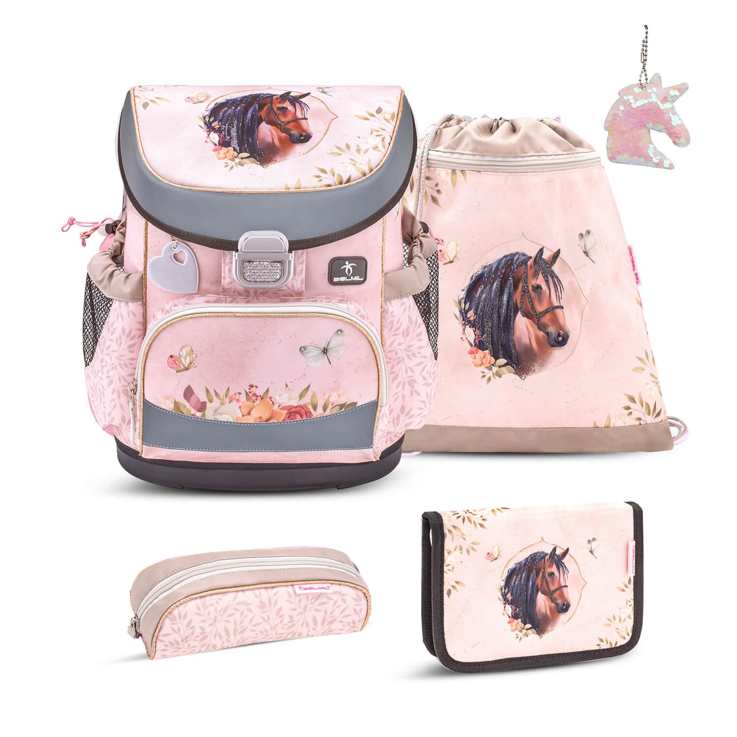 Mini-Fit Horse Chestnut schoolbag set 5 pcs with GRATIS keychain