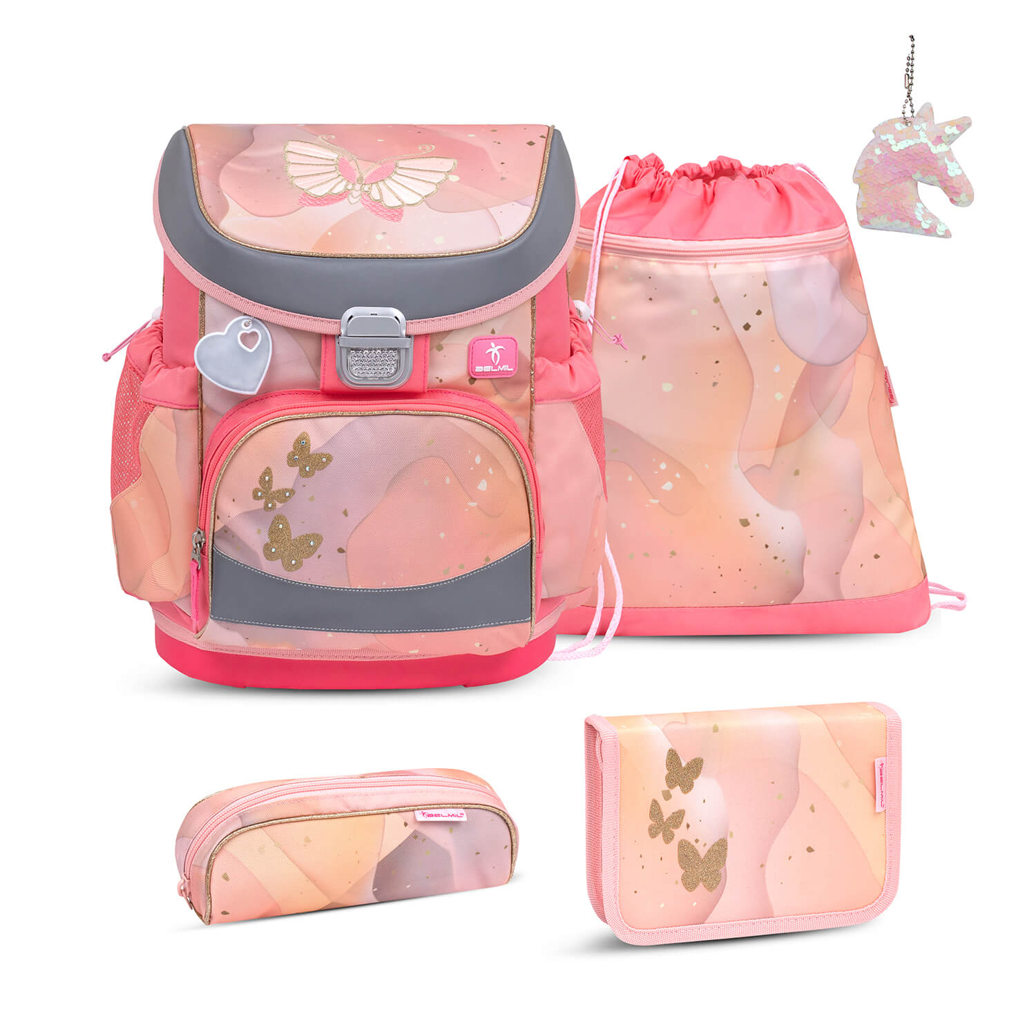 Mini-Fit Marble schoolbag set 5 pcs with GRATIS keychain