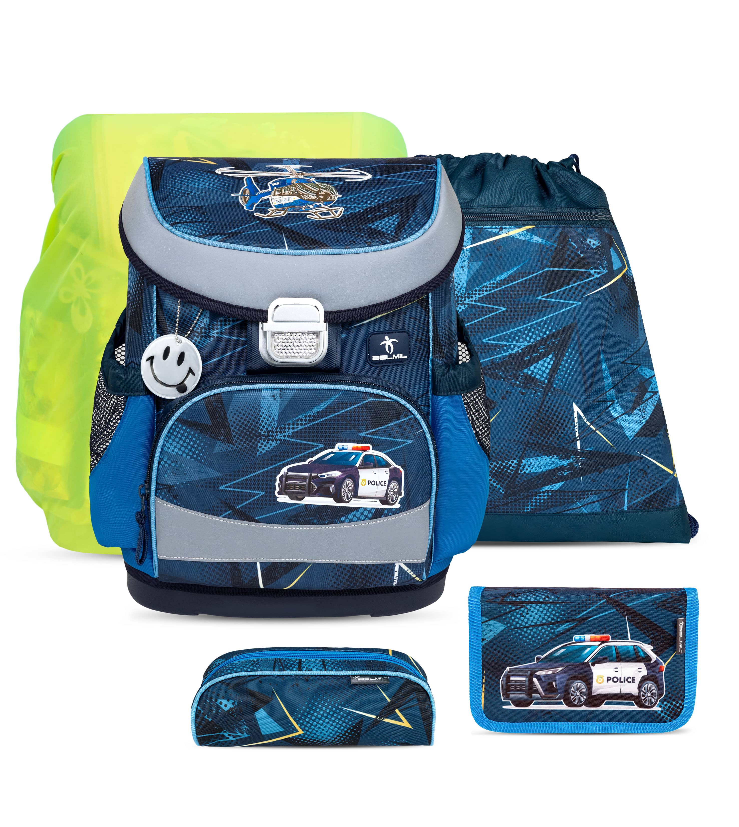 Mini-Fit Police  Schulranzen-Set mit Regenschutz 5 Stück