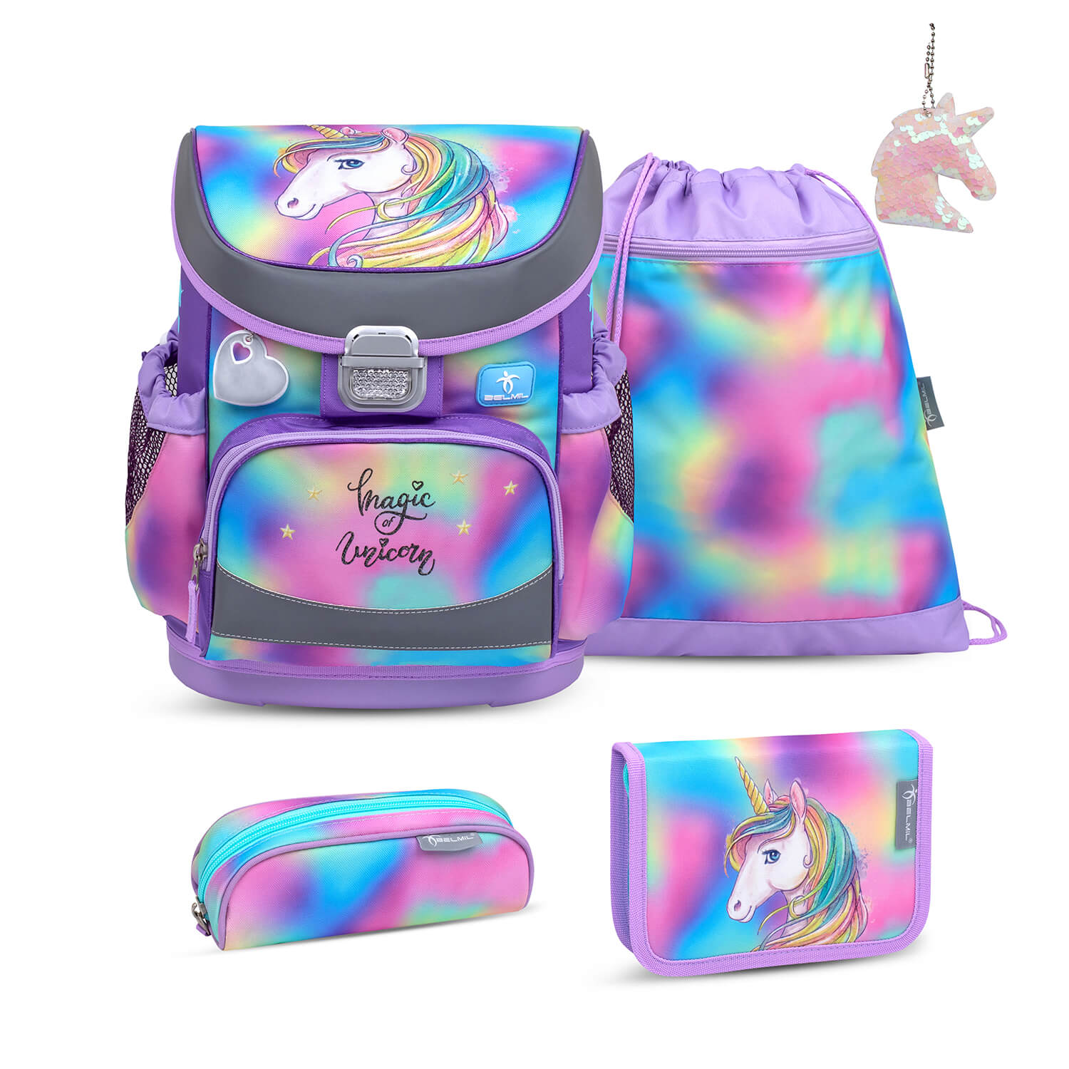 Mini-Fit Rainbow Color schoolbag set 5 pcs with GRATIS keychain